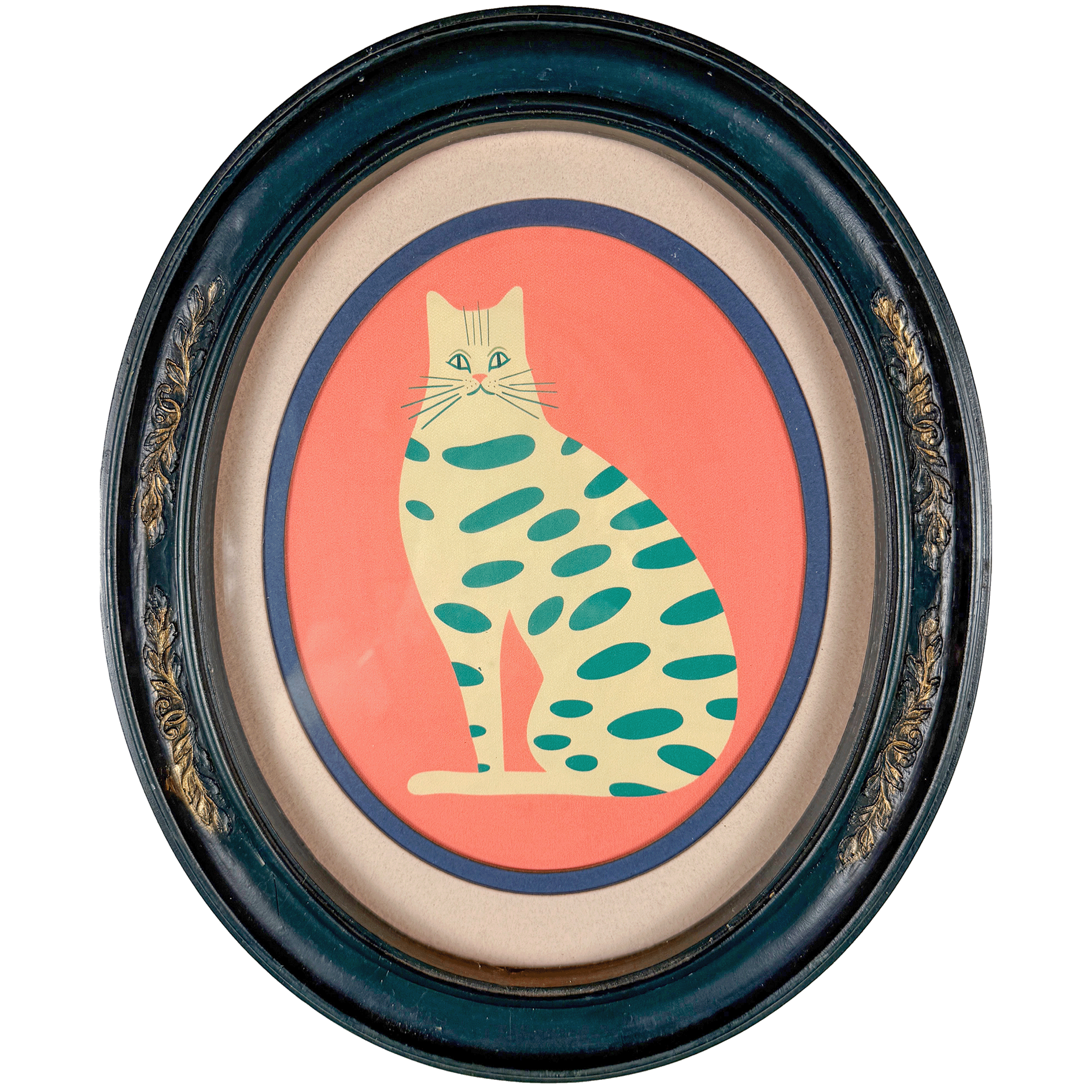 Oval Cat 9"w x 11"h