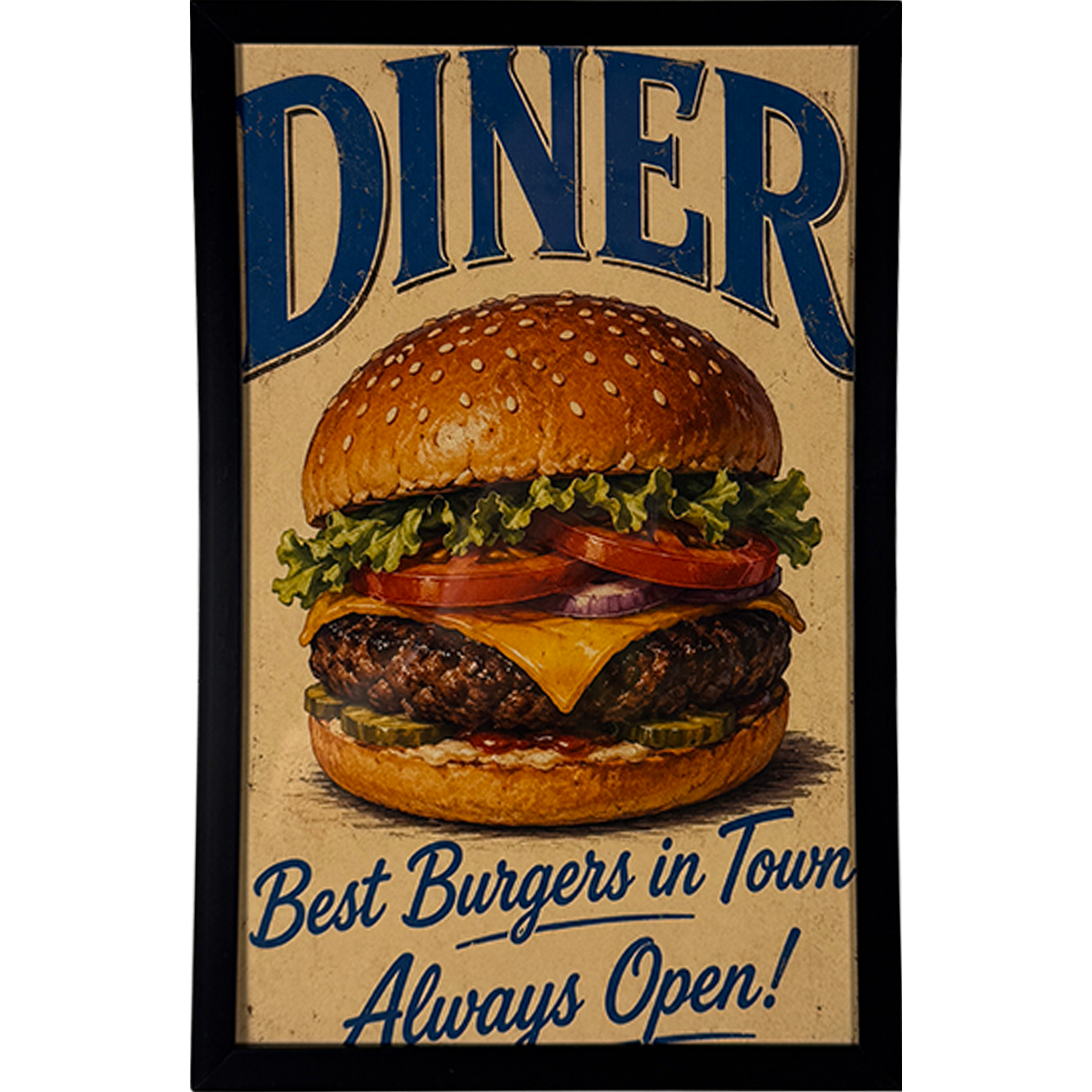 Diner Burger 7"w x 11"h