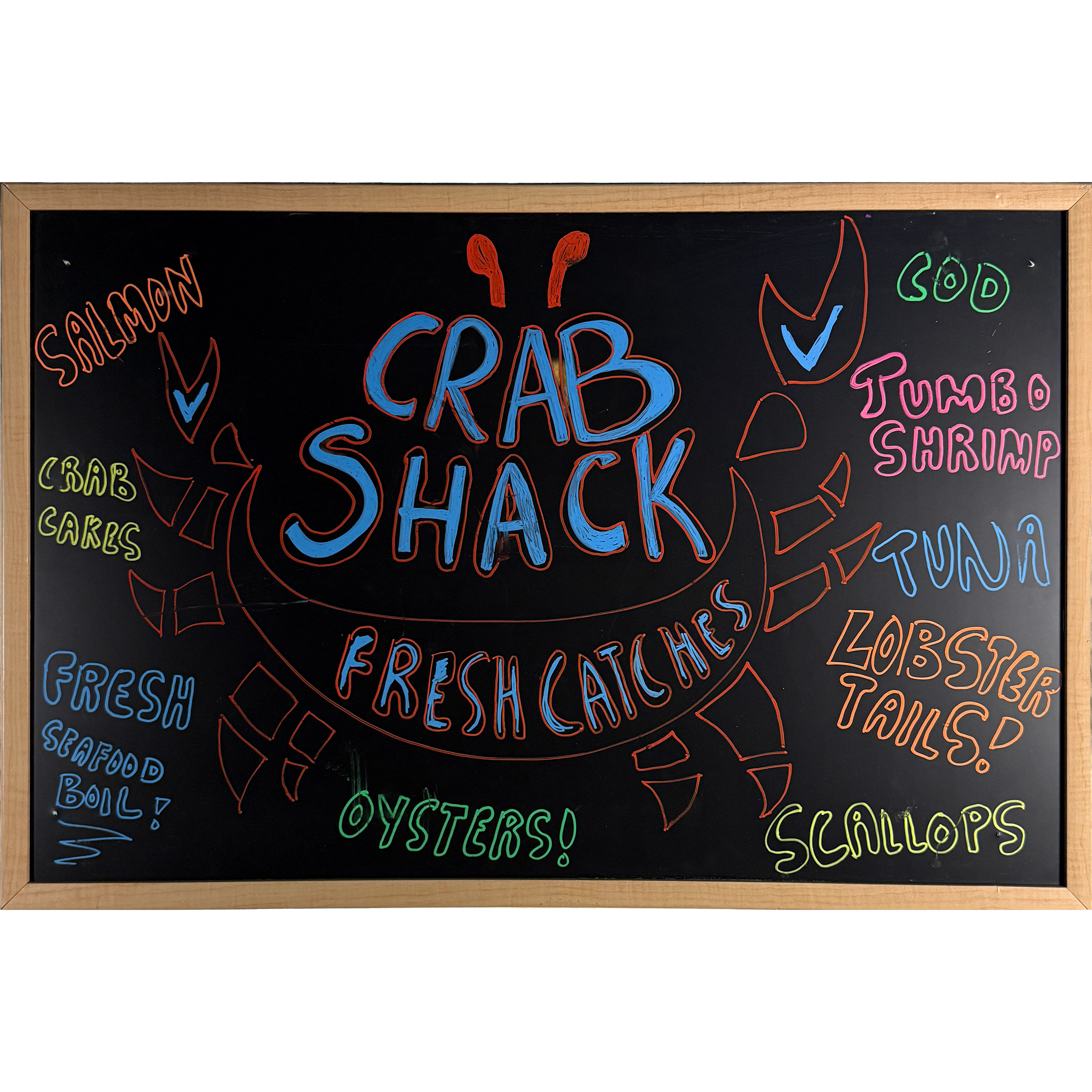 Crabshack Black Board 24"w x 36"h