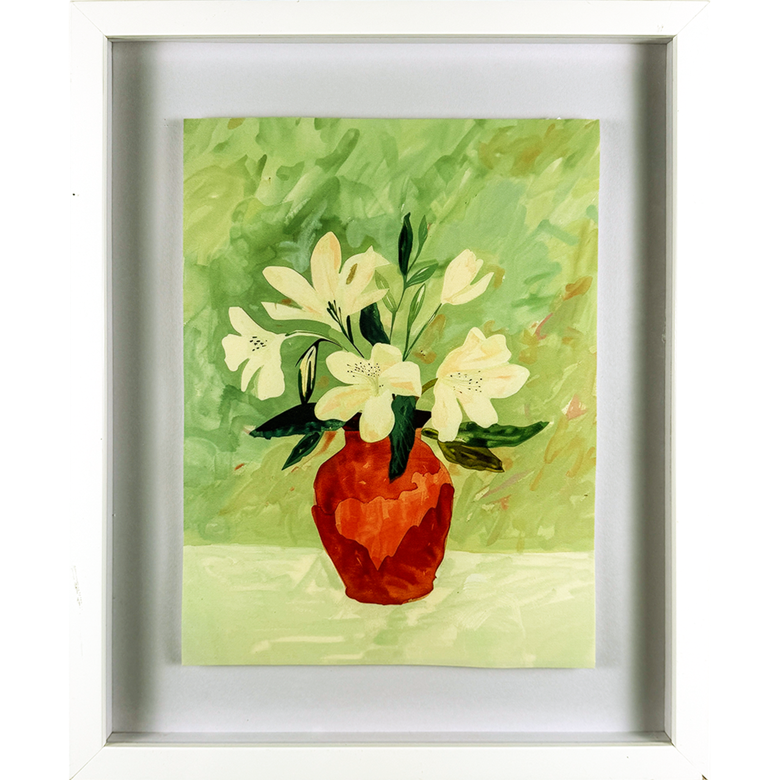 Green Flowers 14"w x 17"h