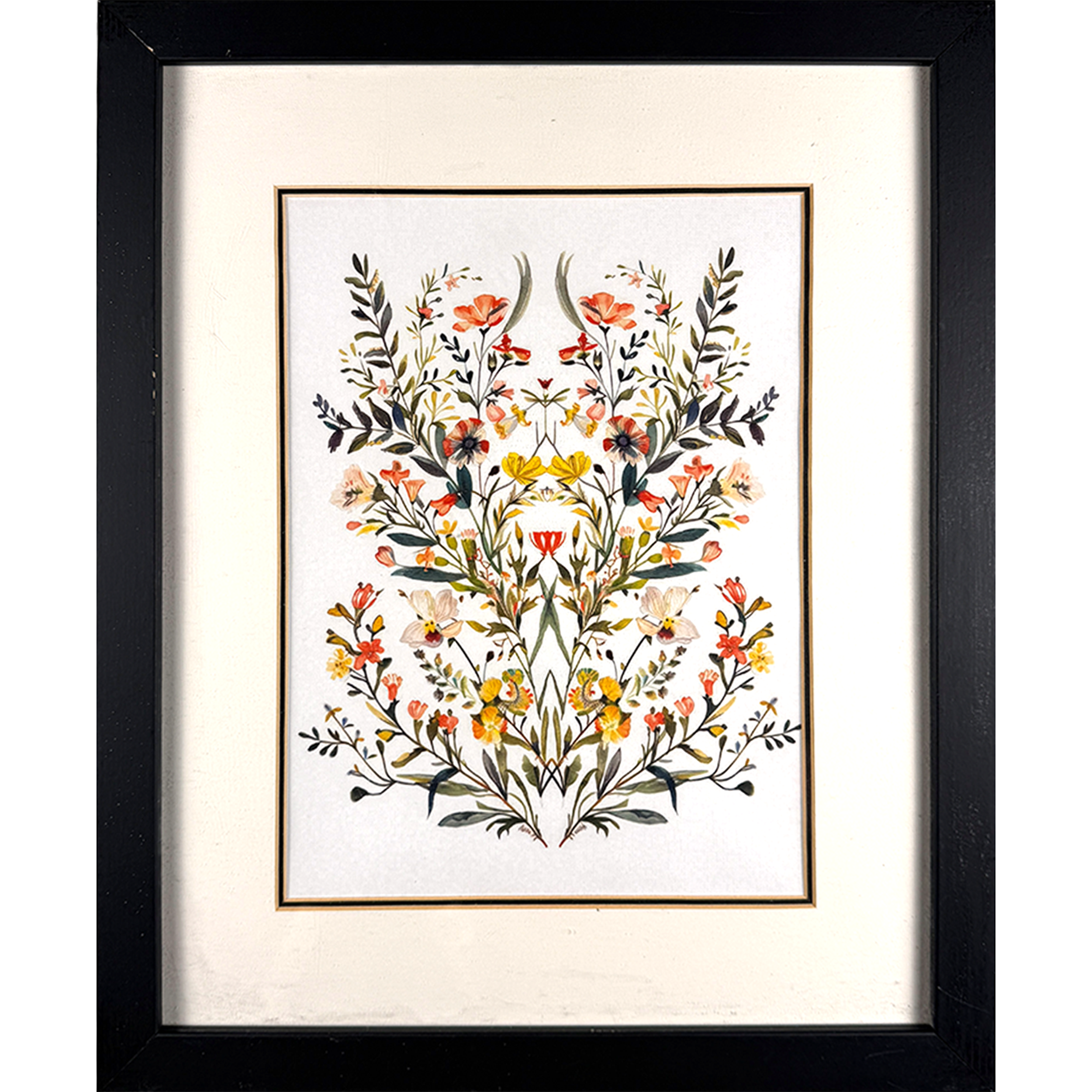 Symmetrical Flowers 14"w x 17"h