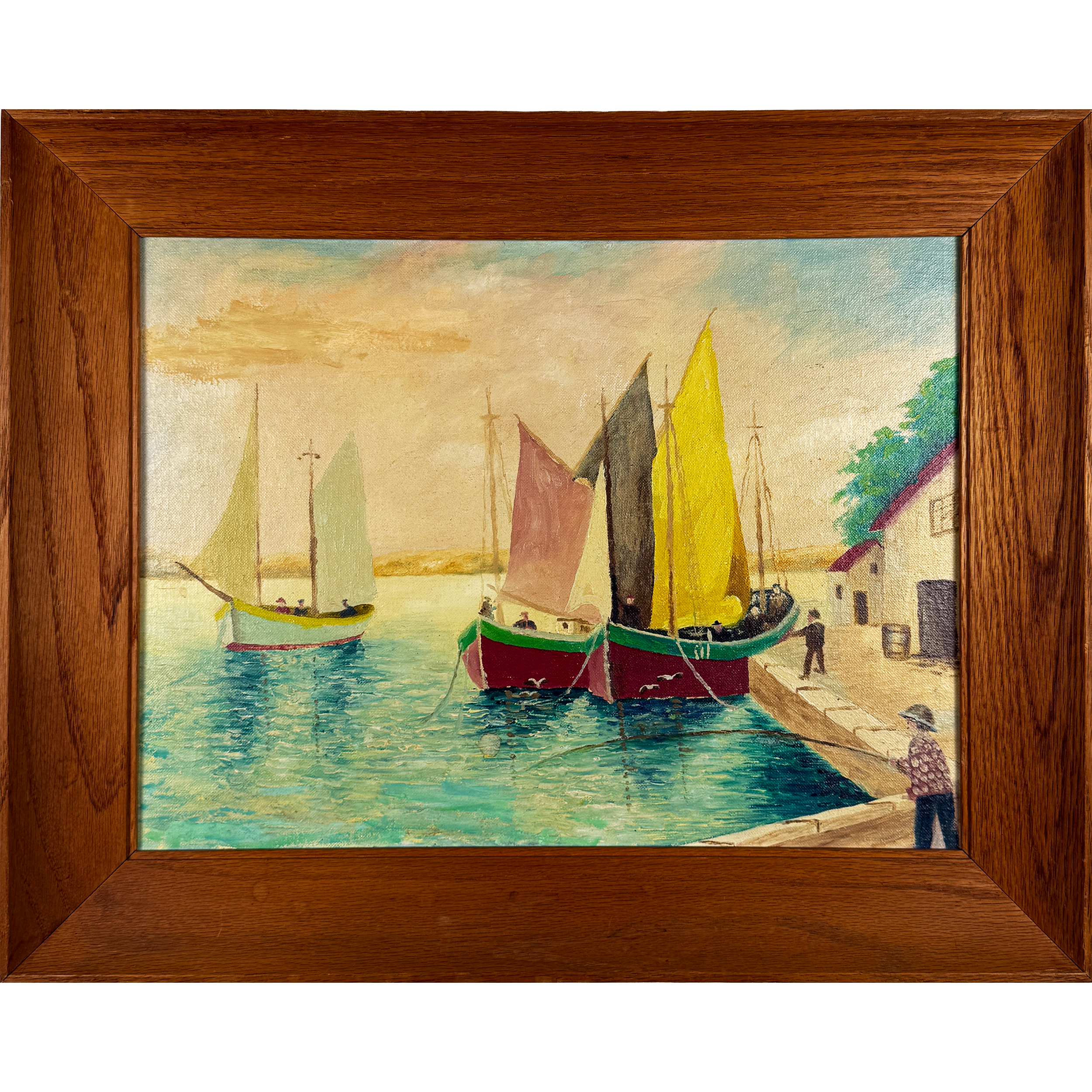 Boats in the Harbor 16"w x 20"h