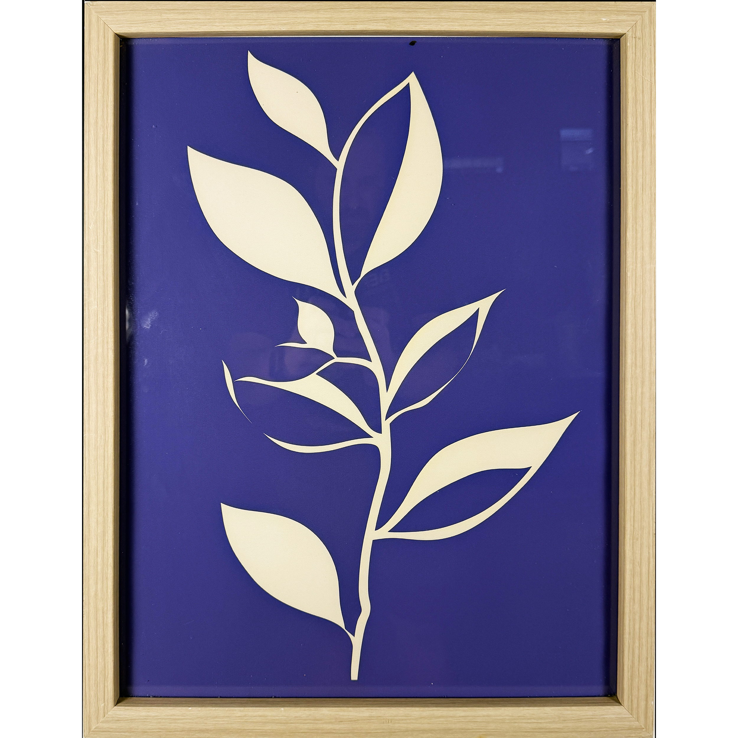 White Flower on Blue 17"w x 21"h