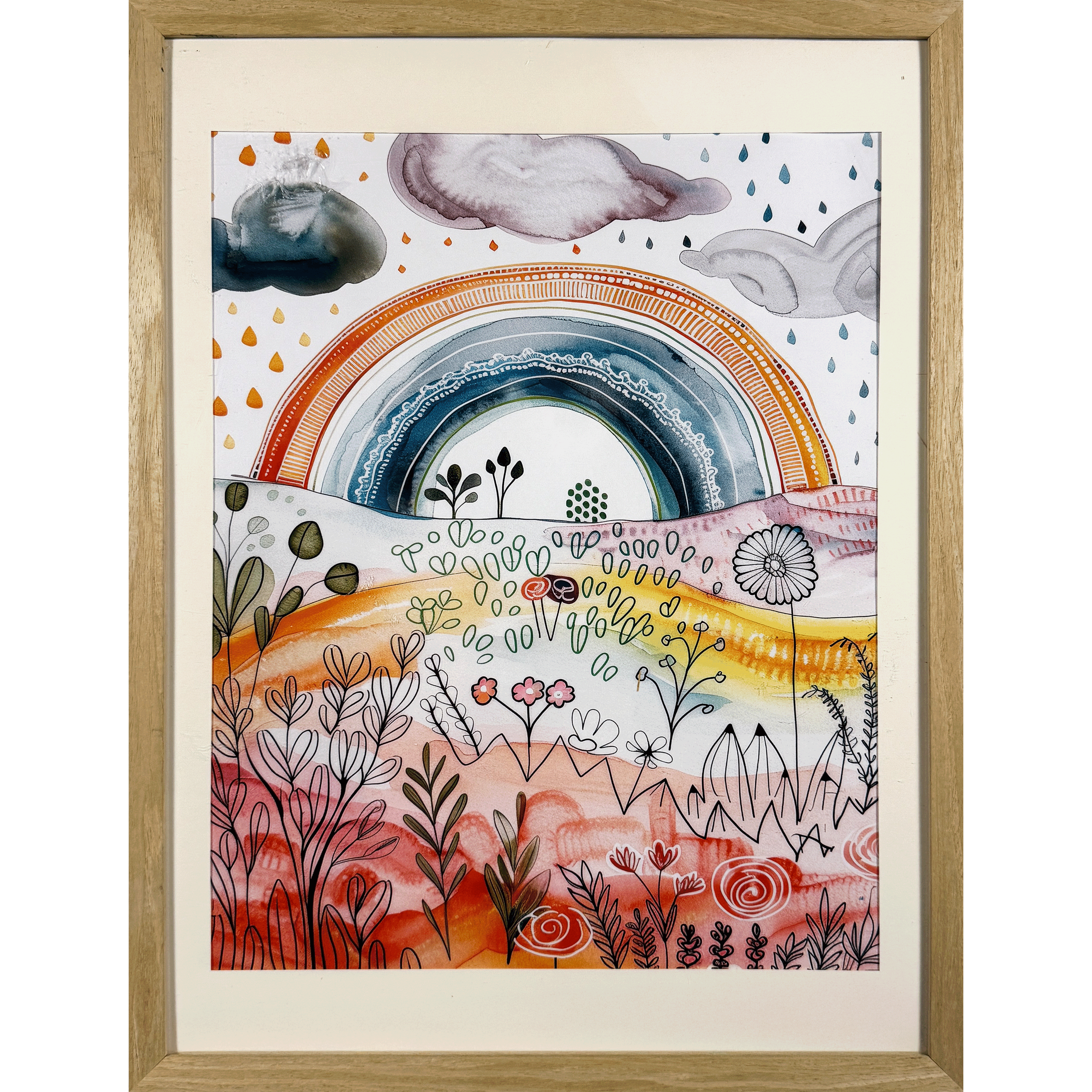 Rainbow and Rain Clouds 19.25"w x 25.5"h