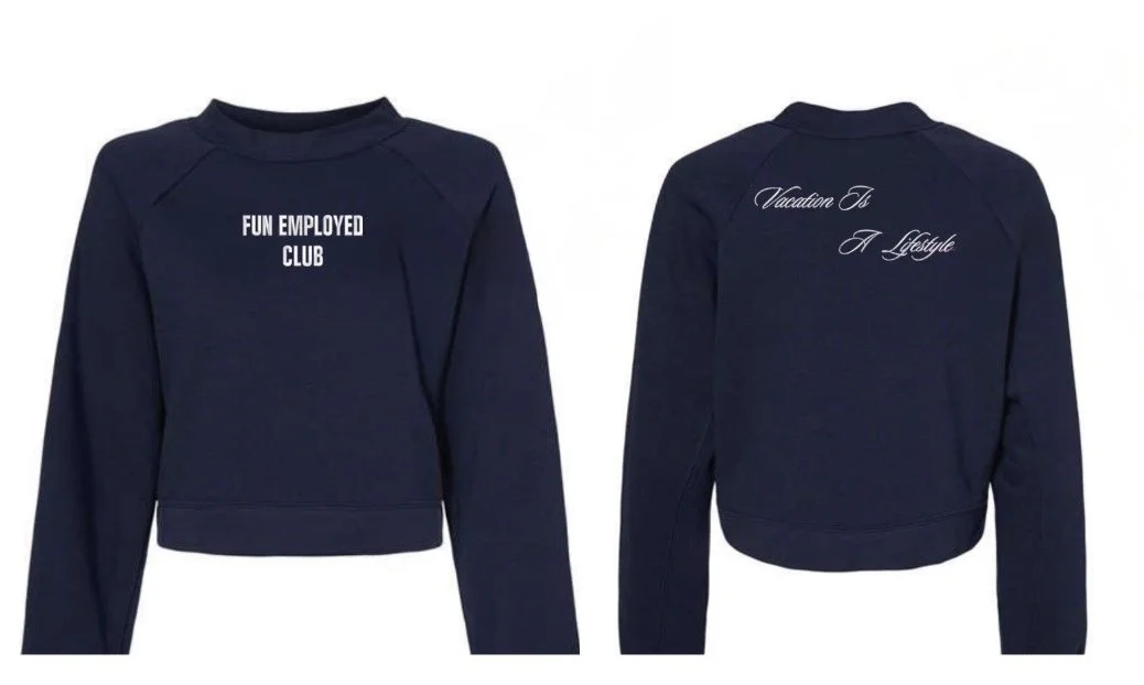 FUN EMPLOYED CLUB CROP CREWNECK