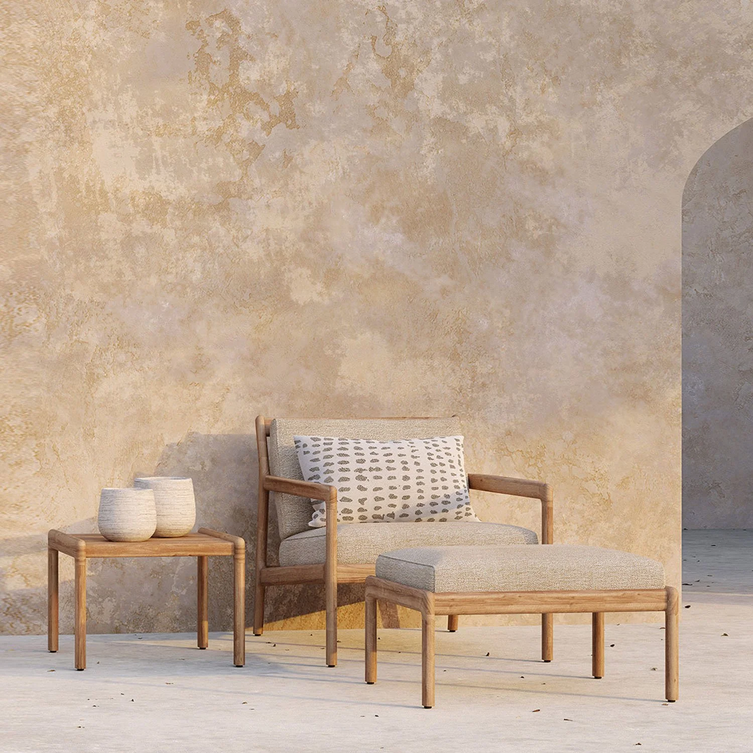 10240_Teak_Jack_outdoor_lounge_chair_natural_10247_Teak_Jack_outdoor_footstool_10257_Jack_side_table_21101_Cushion_white_dots_WEB.jpg