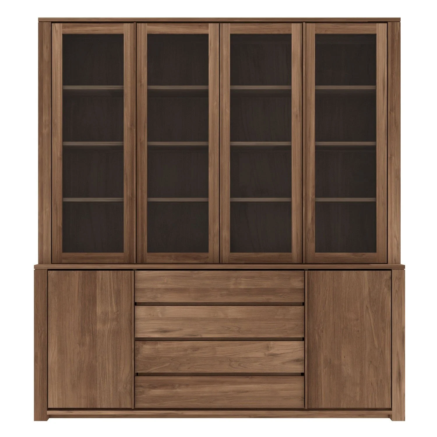1015345-Ethnicraft-Teak-Schrank-Lodge-4-Glastüren-2-Türen-3-Schubladen-200x36-46x220_01.jpg