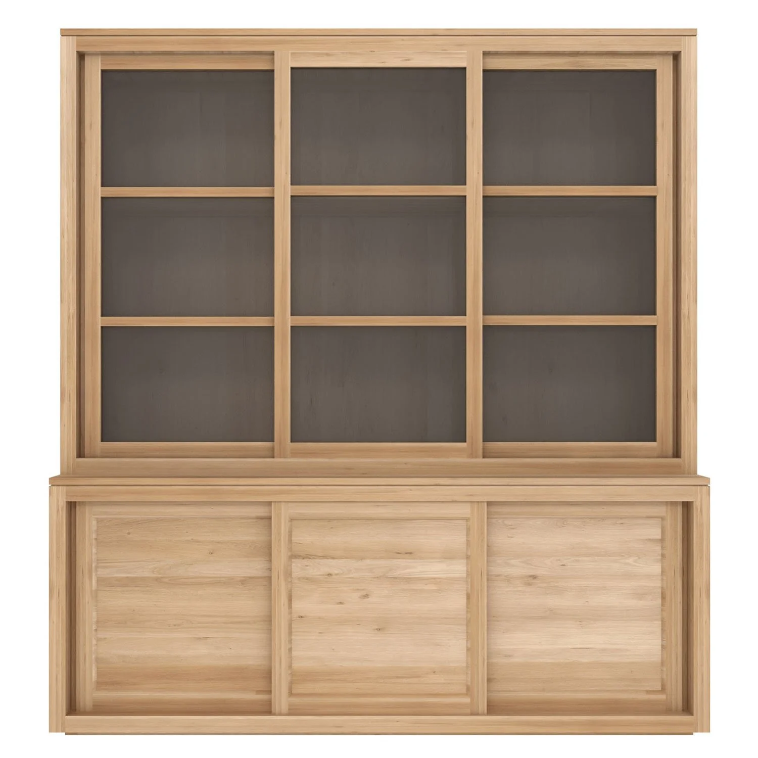 1051163-Ethnicraft-Eiche-Schrank-Sideboard-mit-Aufsatz-3-Glasschiebetüren-200x38x140_01.jpg