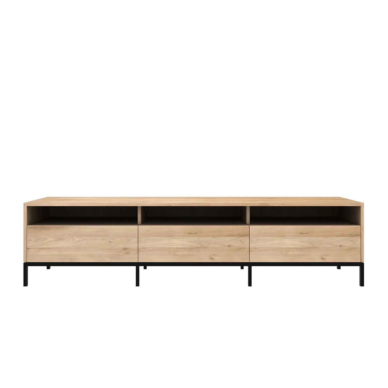 TGE-051119 Oak Ligna TV cupboard - 3 drawers - Black metal legs 210x45x51_f_high.jpg