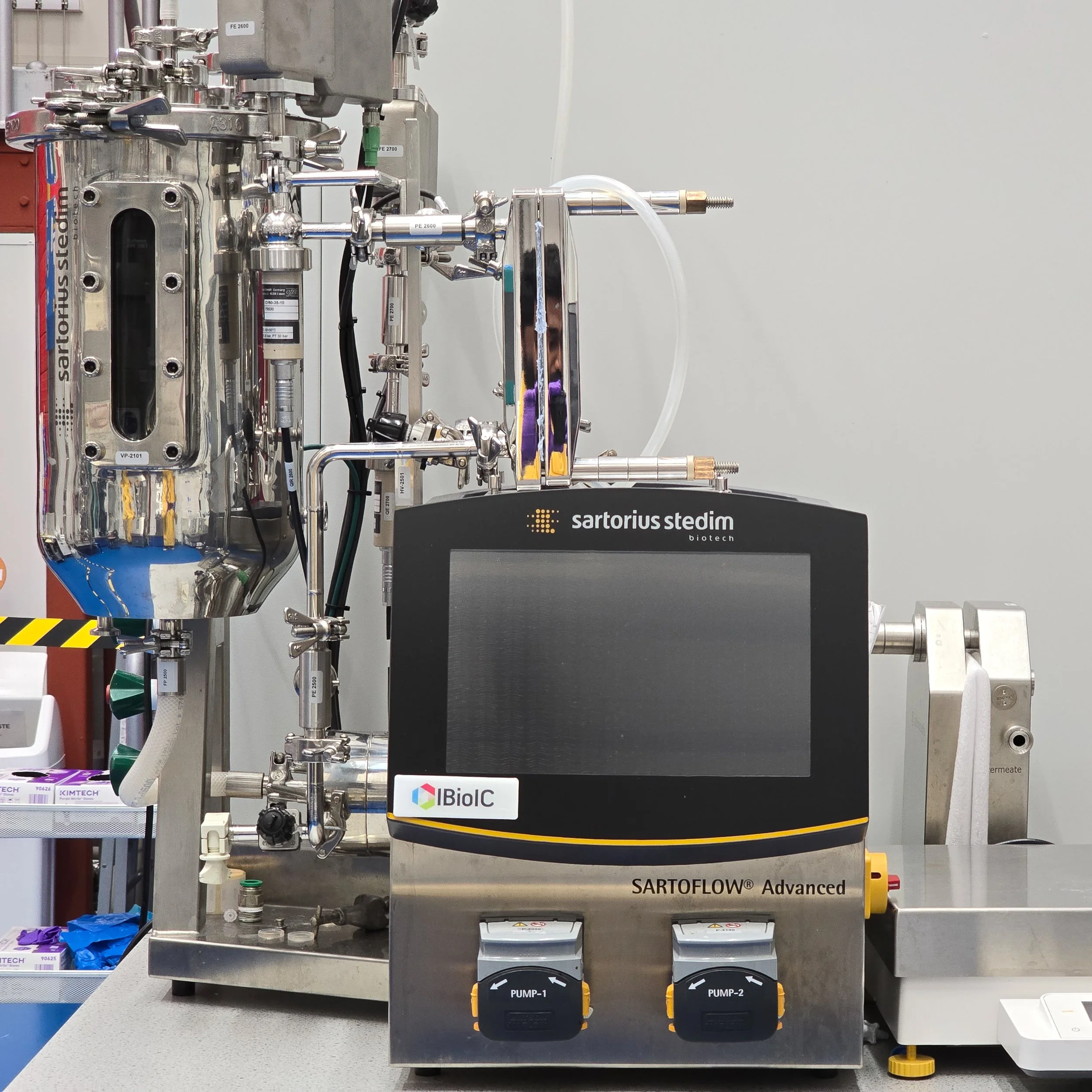 Tangential flow filtration (TFF) system used for bioprocessing, concentration, and purification of biological samples in laboratory and pilot-scale applications.