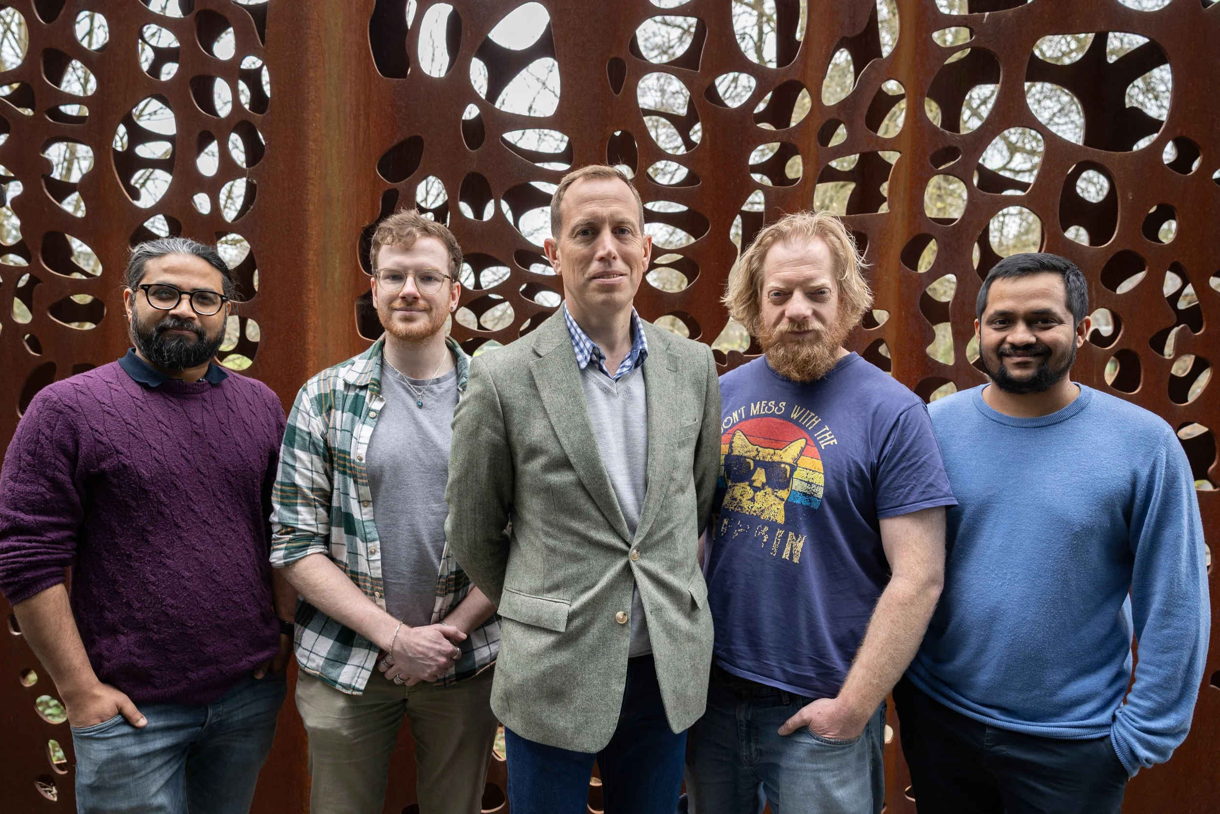 The five members of the Fermtech team standing in a row