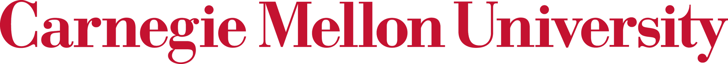 The logo of Carnegie Mellon University in red text on a black background.