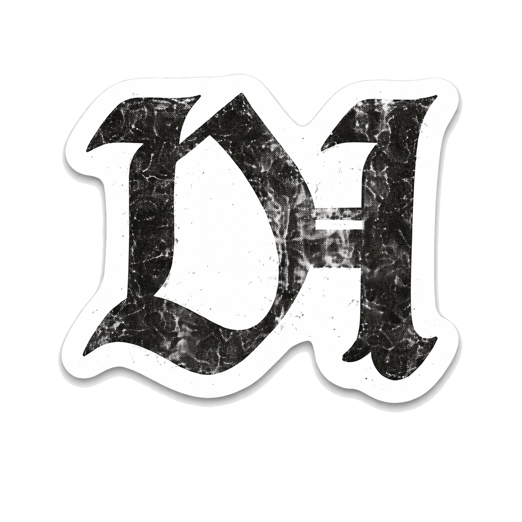 DHA-01//Distressed Monogram Sticker