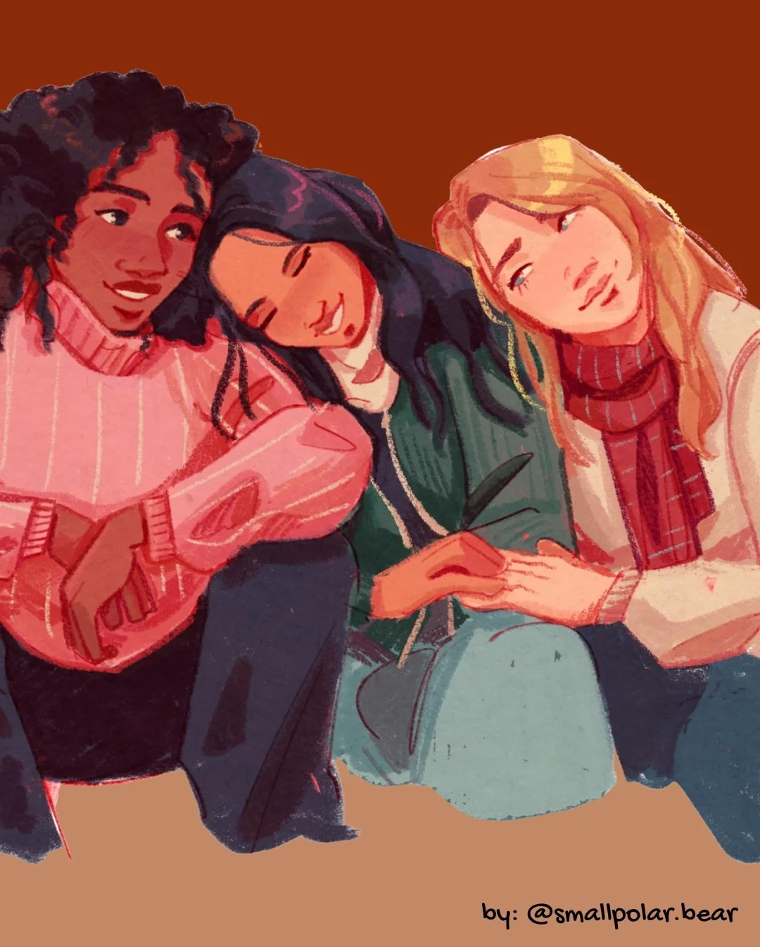 Happy Monday! Dropping the last of some winter themed art as we head into spring! This lovely art was made by @smallpolar.bear and they captured my bbs so well 😍. Ugh these ladies just make so happy and what a great way to kick off the week 🫶🏾💕.

