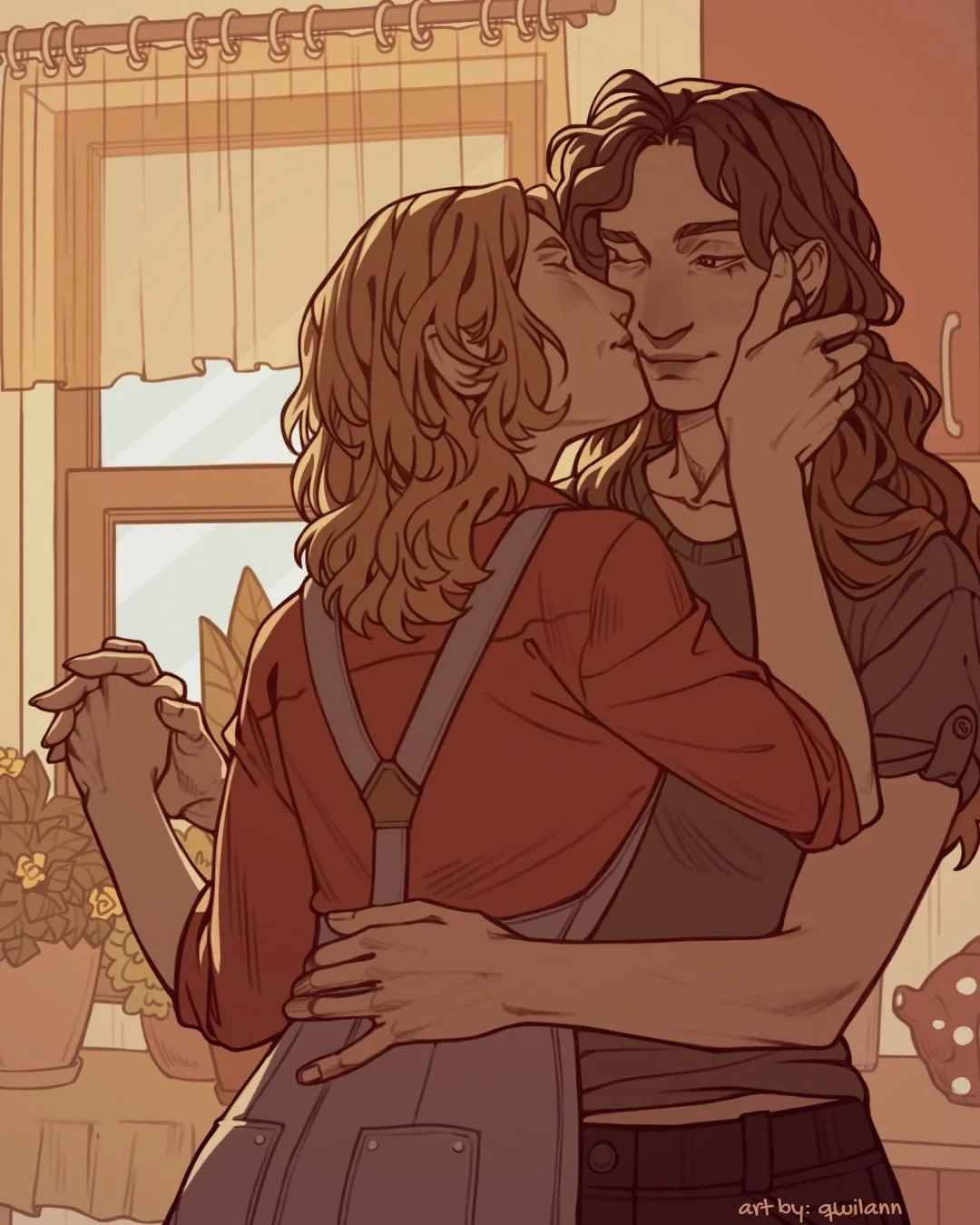 Speaking of supporting real (human) artists&hellip;thank @qwilann for bringing this soft moment to life! We are less than 30 DAYS (how?) till these two are out in the world!!! I can&rsquo;t wait to share their tenderness, YEARNING, and everlasting lo