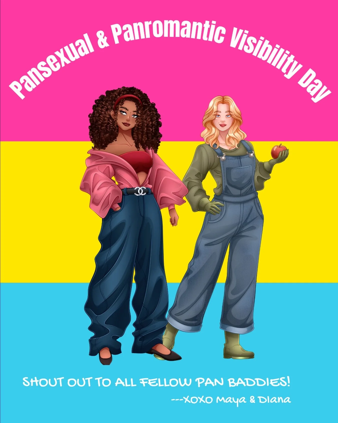 🩷💛🩵 
This bi/omnisexual loves the whole rainbow but a special shout out to my pan bbs today! 🫶🏾