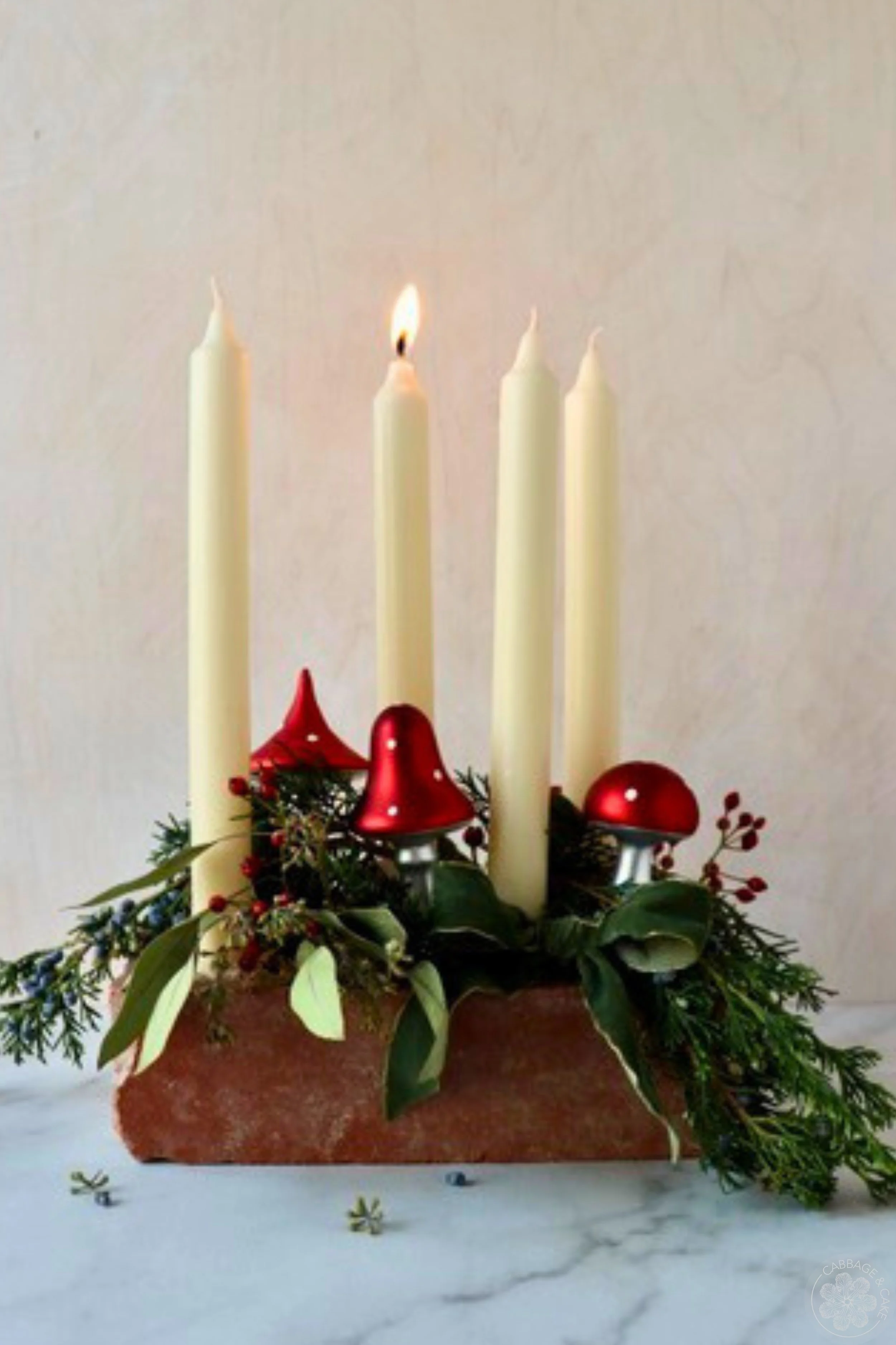 ADVENT ARRANGEMENT WITH REPURPOSED BRICK