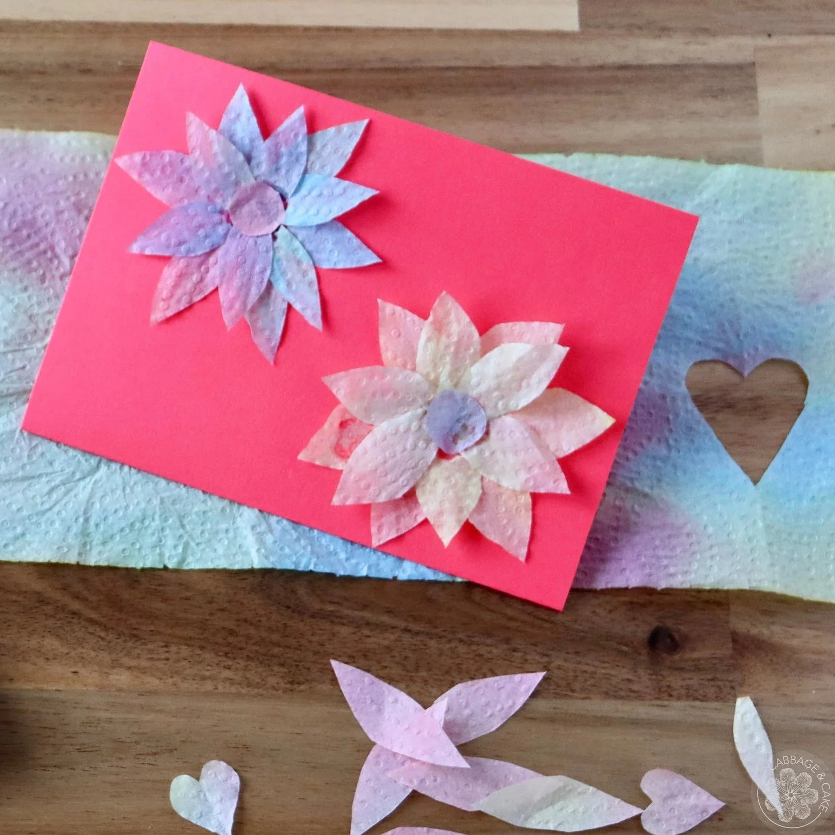 DIY GREETING CARDS WITH EASY PAPER TOWEL DRIP ART