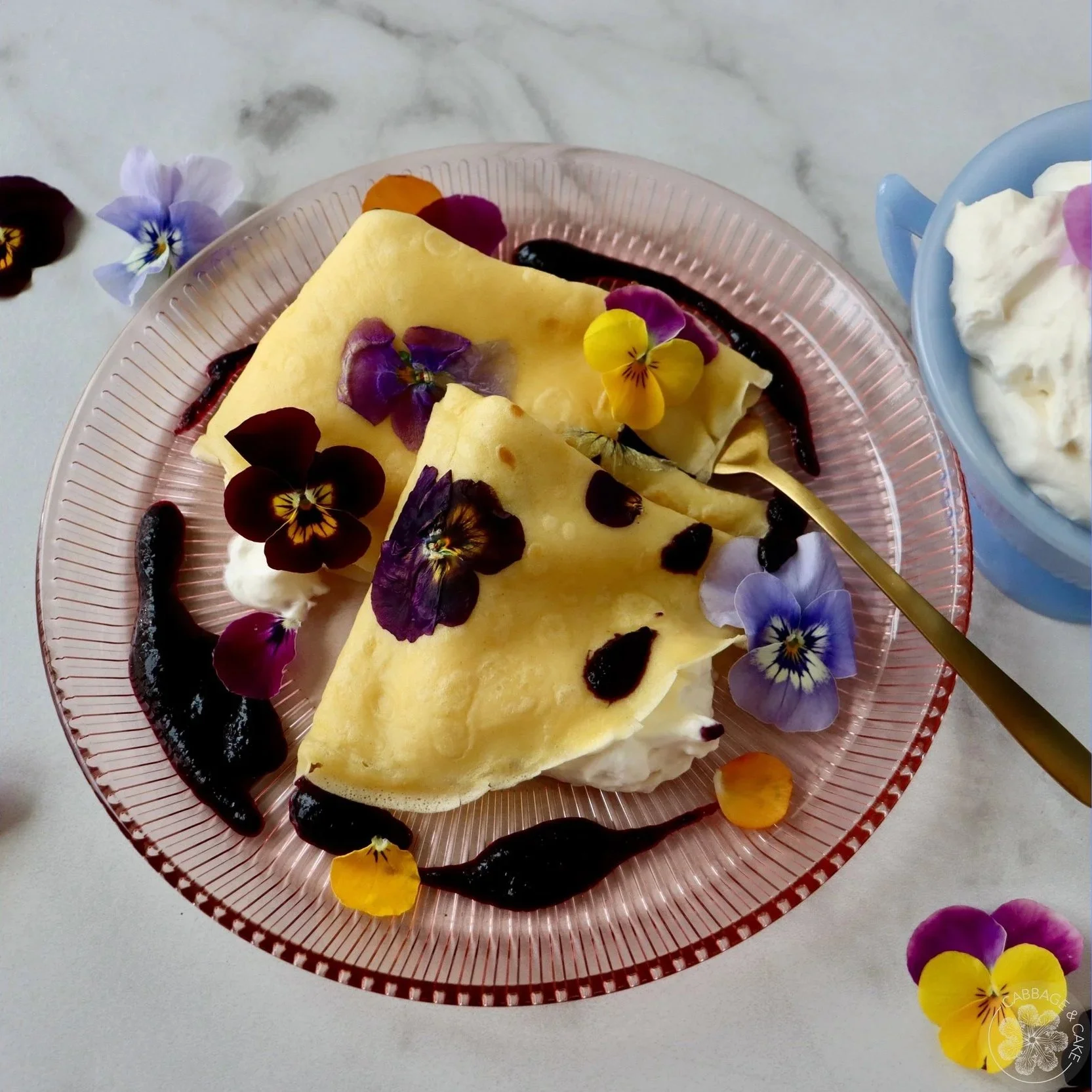 EDIBLE FLOWER CREPES RECIPE