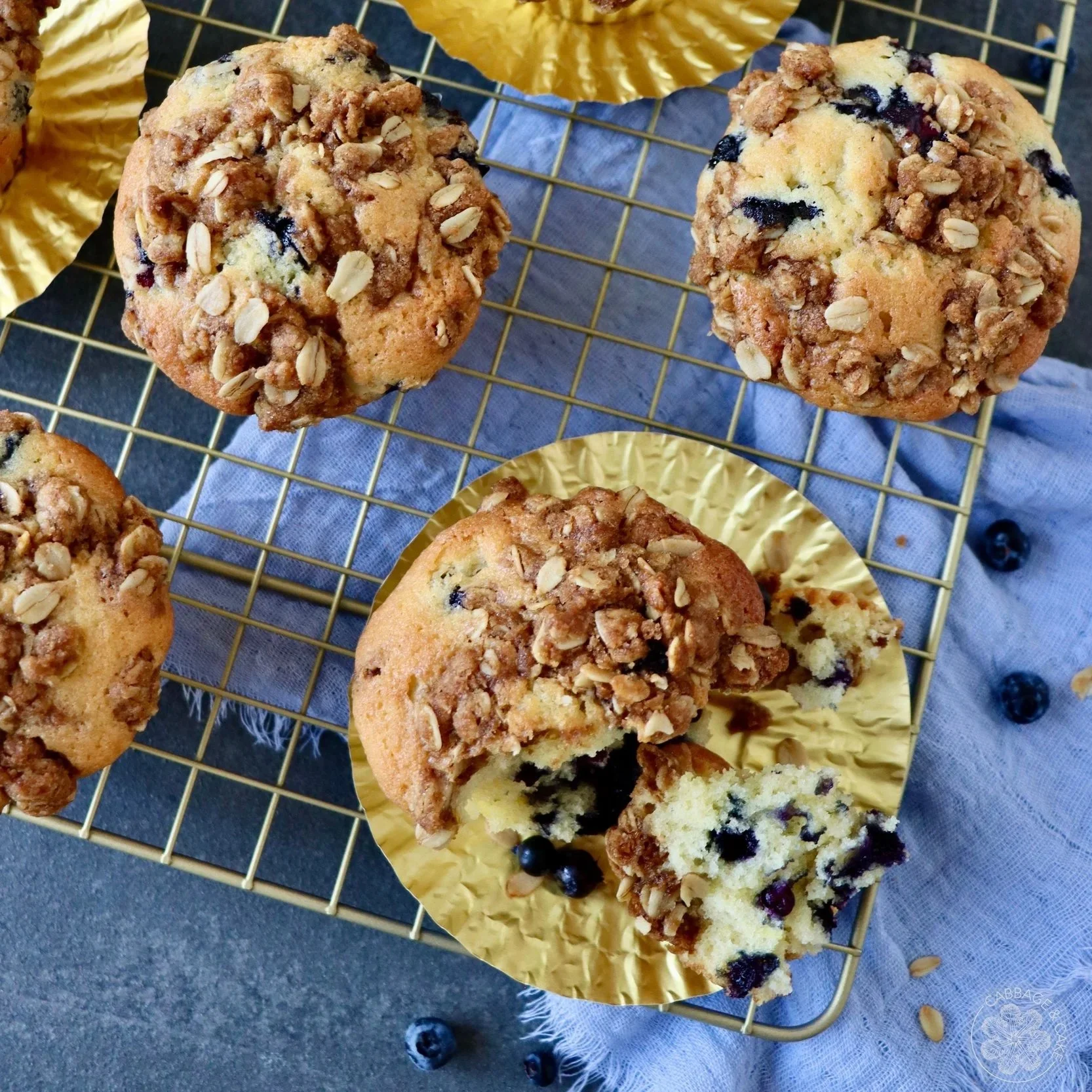 WILD BLUEBERRY MUFFINS WITH BROWN SUGAR OAT CRUMBLE RECIPE