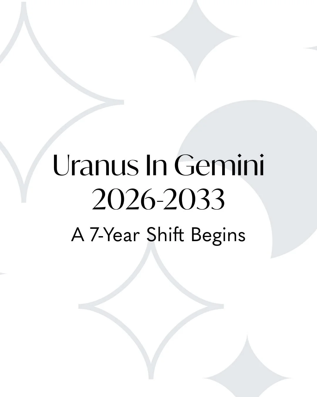 Uranus enters Gemini on April 25, and we&rsquo;re stepping into a whole new era.

Uranus shifts signs about every 7 years, and when it moves, it changes the collective pace.

Uranus = disruption, innovation, awakening.
Gemini = communication, informa