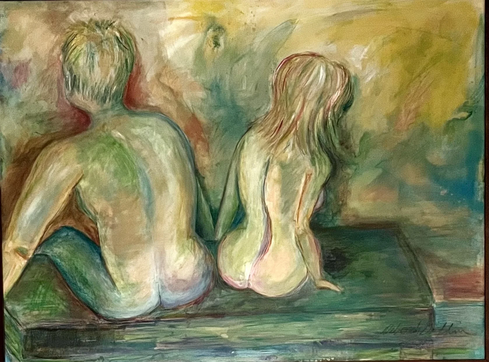  "Backward Nudes"  
 Paintings  
Acrylics and crayon