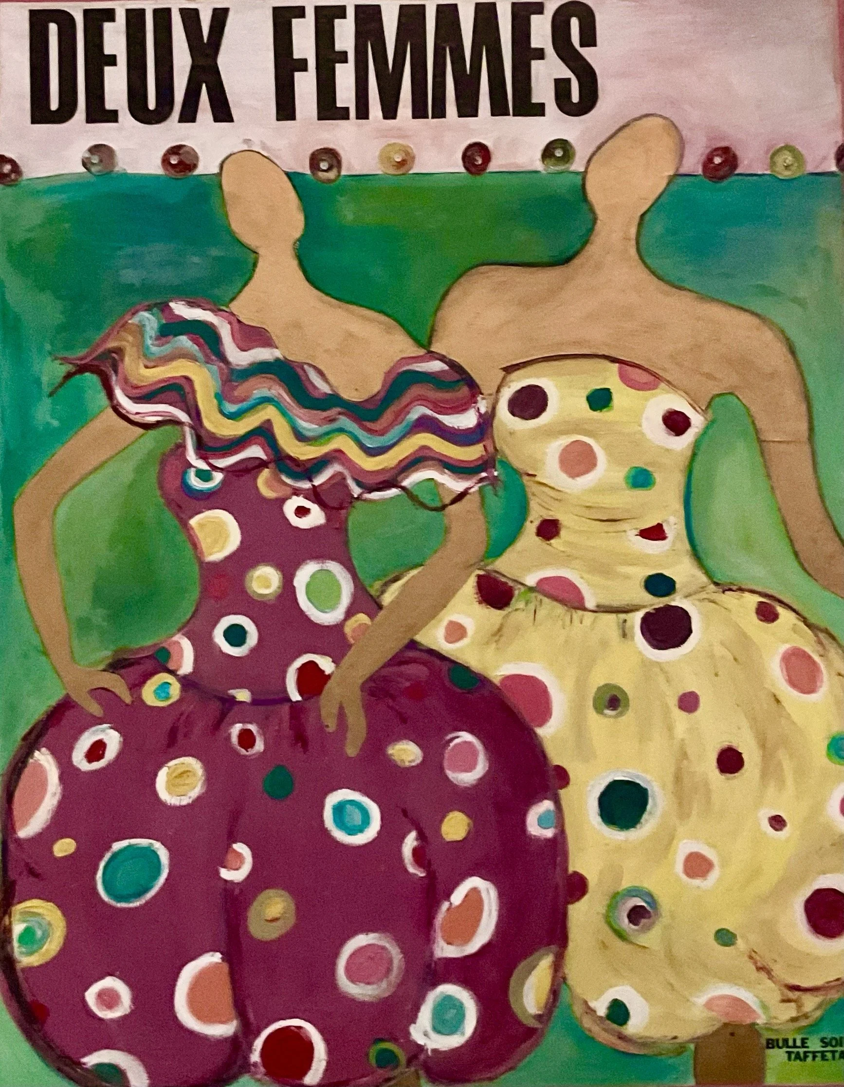  "Two Runway Girls in Polka Dots"  
 Paintings  
Acrylics and oils