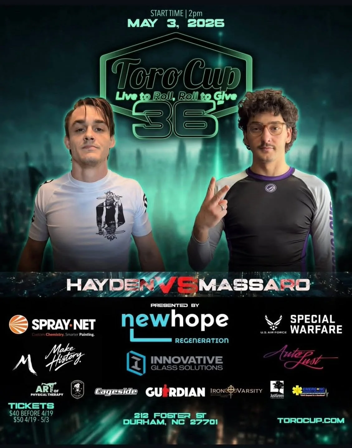This Sunday, May 3rd come on out to support @oso.ajj  making his @torocupbjj debut 🤙 It's going to be a rowdy one! 🔥

Purchase your ticket at www.ToroCup.com 🎟