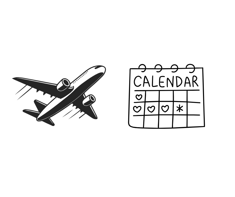 A black and white illustration of an airplane flying at an angle.