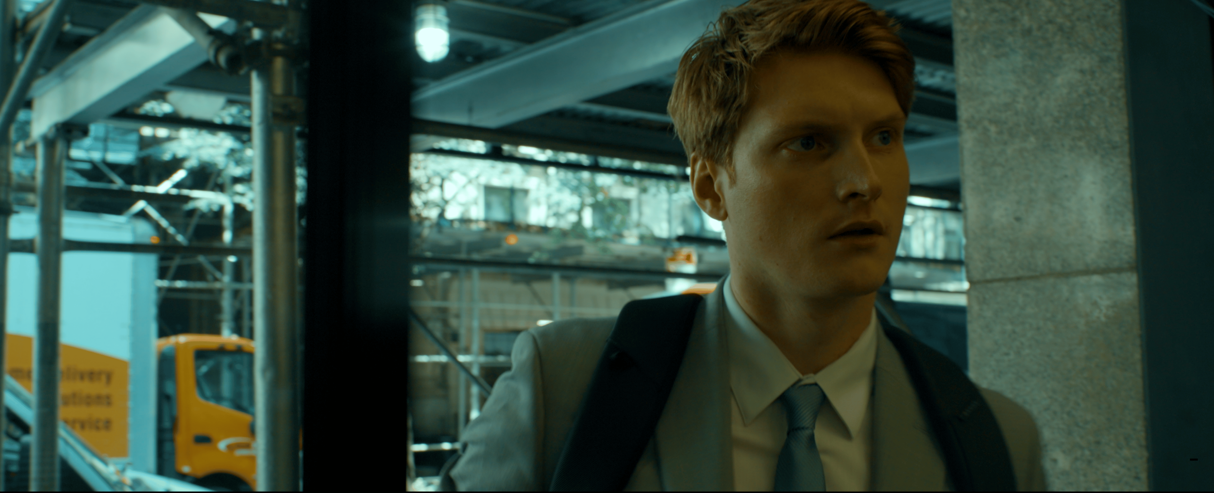 Cooper about to press the buzzer in New York City