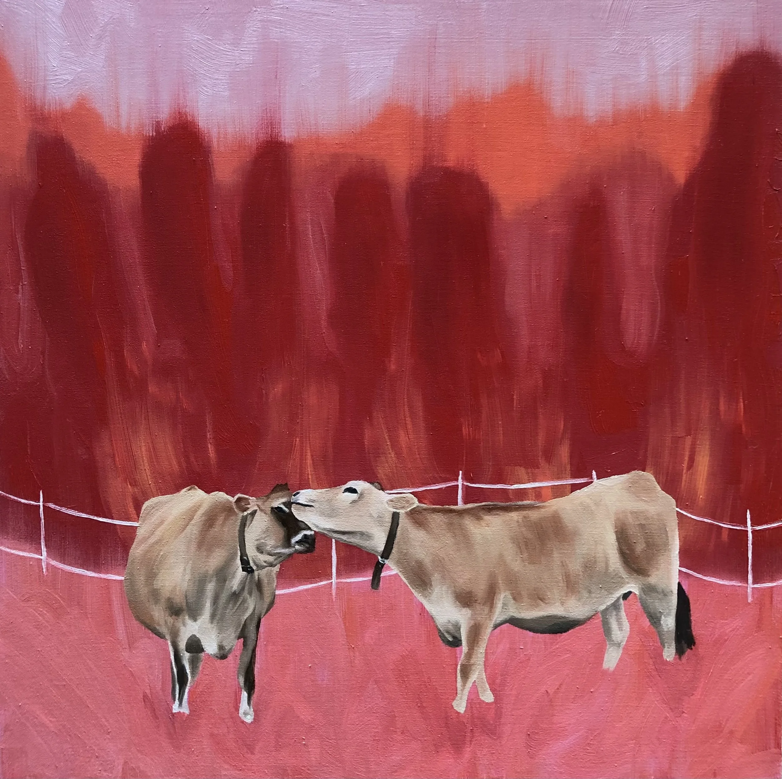 "For the Benefit of All," oil paint on wood, 2024