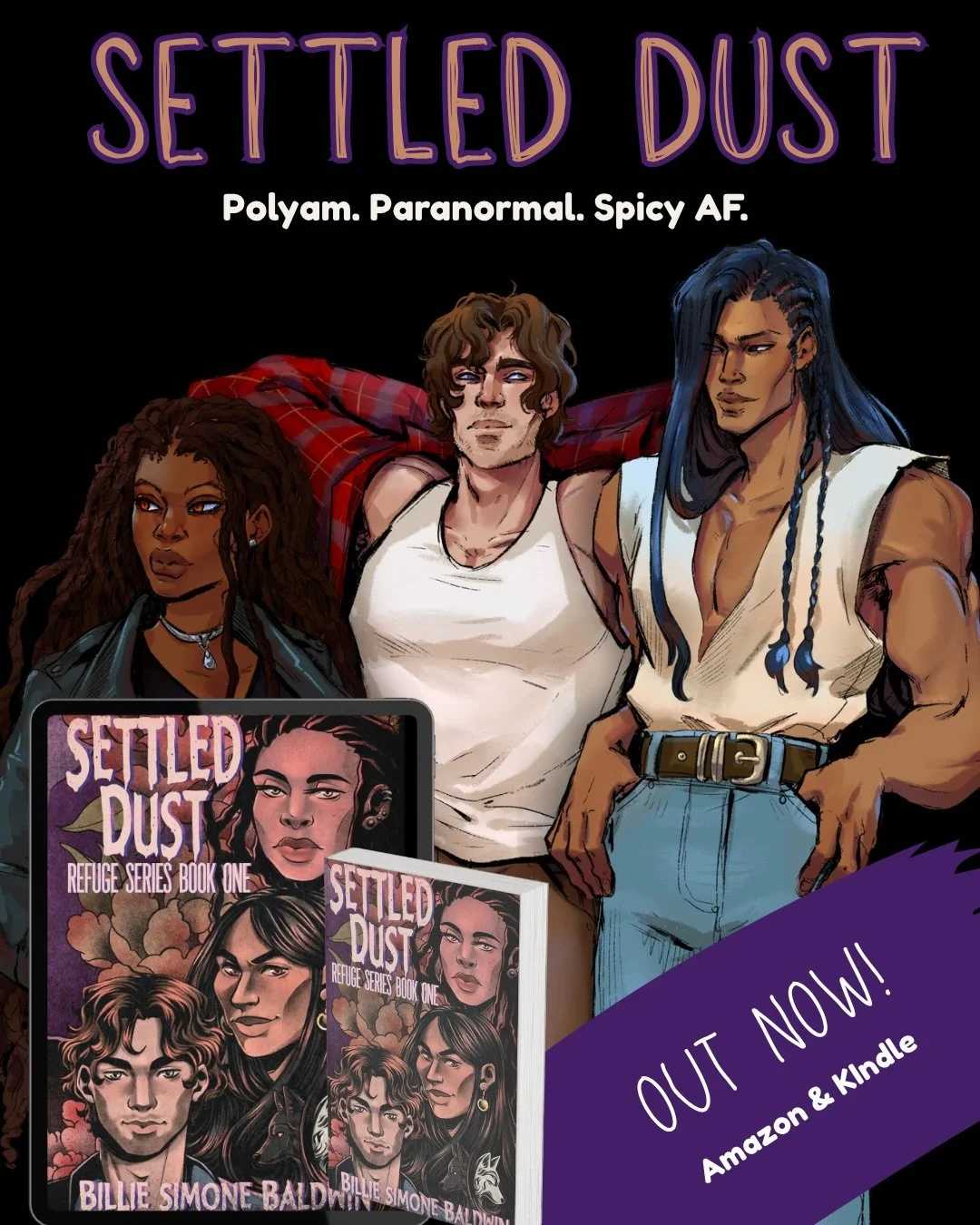Long weekend ahead? Traveling? Ready for a romance with a side of plot set in a world full of mystique&mdash;Settled Dust is OUT NOW! 
.
Art creds: @oddeum and @femkeneriart 
.
#paranormalromancebooks #paranormalromance #queerromancebooks