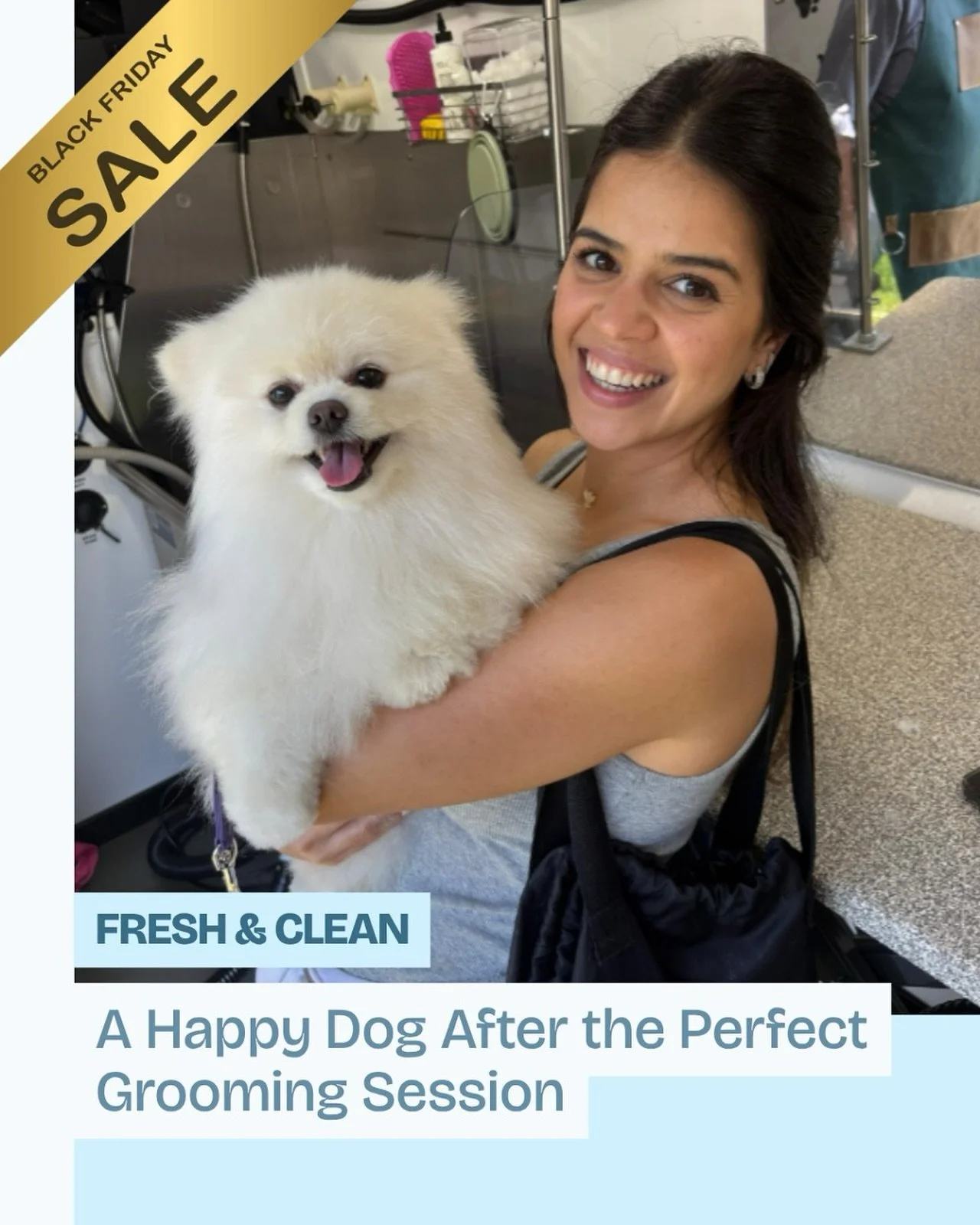 Clean, fresh, and feeling fabulous ,just how we like it at Mother Fluffers! ✨
 And now&rsquo;s the perfect time for your pet to shine with our Black Friday promo: 20% off all services.
 Because a happy pet is the best kind of beautiful.
CODE :#fluffg