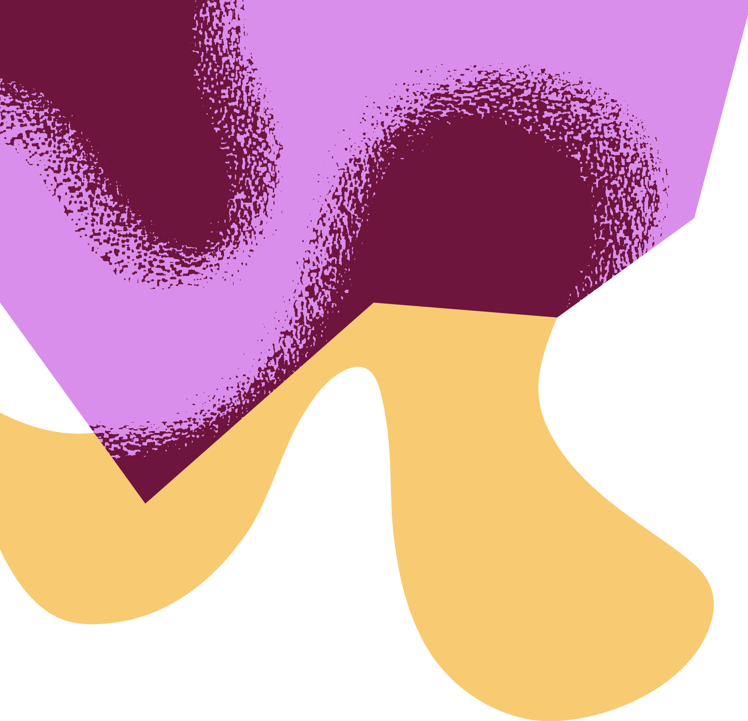 Imagen abstracta con formas y colores vibrantes, incluyendo púrpura, azul, rojo, beige, y detalles en colores diversos.