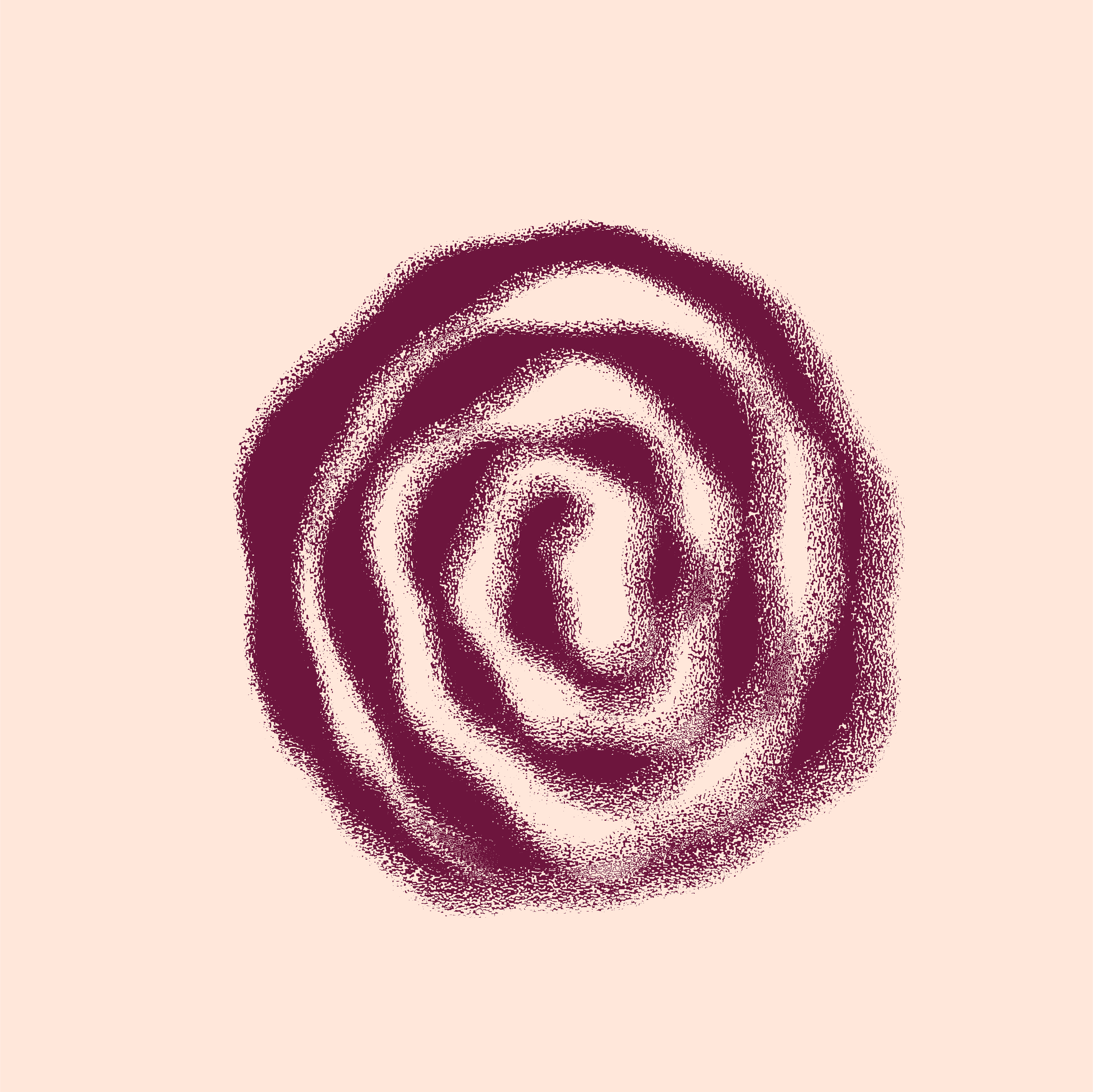 Espiral abstracto con tonos morados y fondo beige