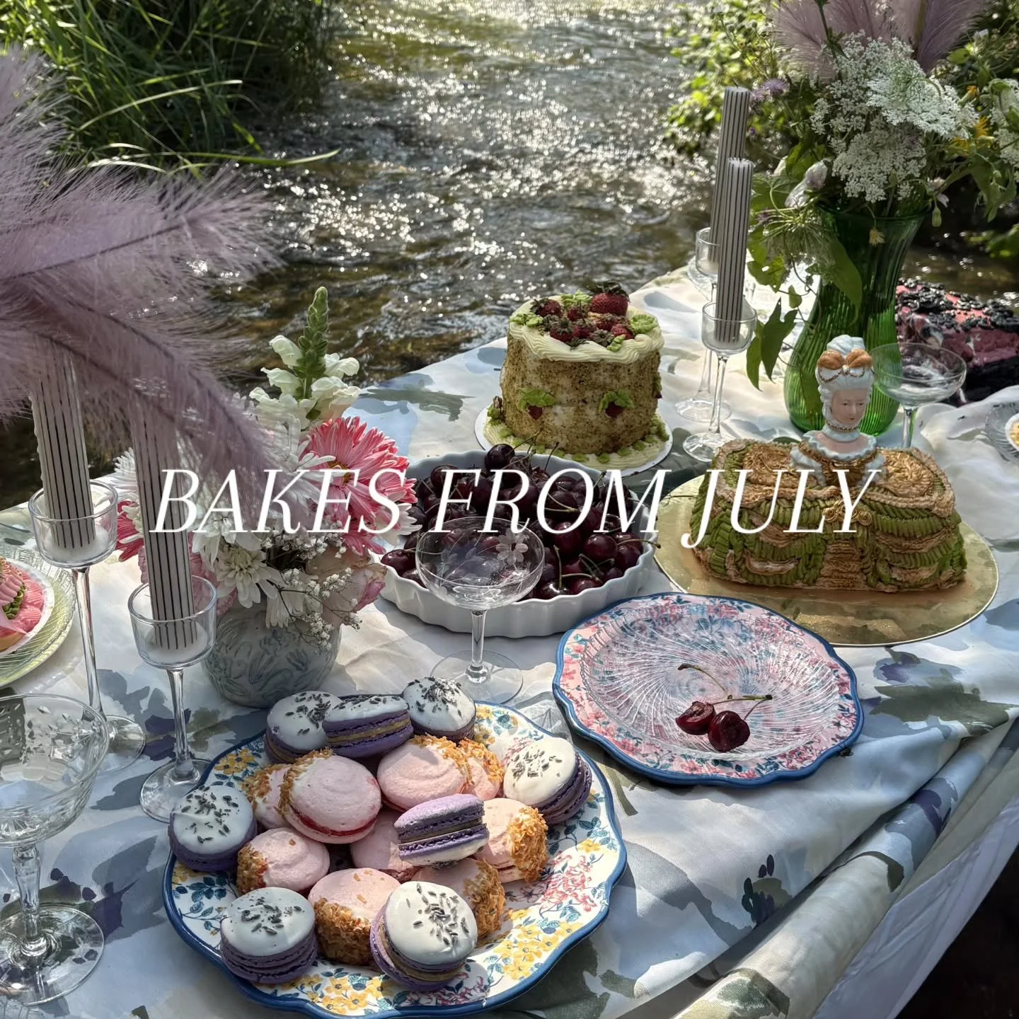 some bakes I made from last month ♡&bull;&deg;☆

#bakery #fyp #baking #cake #fypage 

bourbon vanilla cake
strawberry filling 
vanilla buttercream with pistachio crumbles

lavender macarons with lavender lemon curd filling

gf black forest cupcakes
c