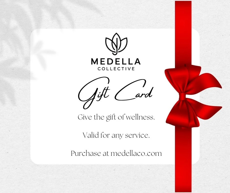 Give the gift of feeling better. ✨
Medella Collective gift cards are now available and can be used toward any service &mdash; from care in the clinic to virtual visits.

Perfect for anyone in Weatherford, Aledo, Hudson Oaks, Willow Park, Fort Worth, 