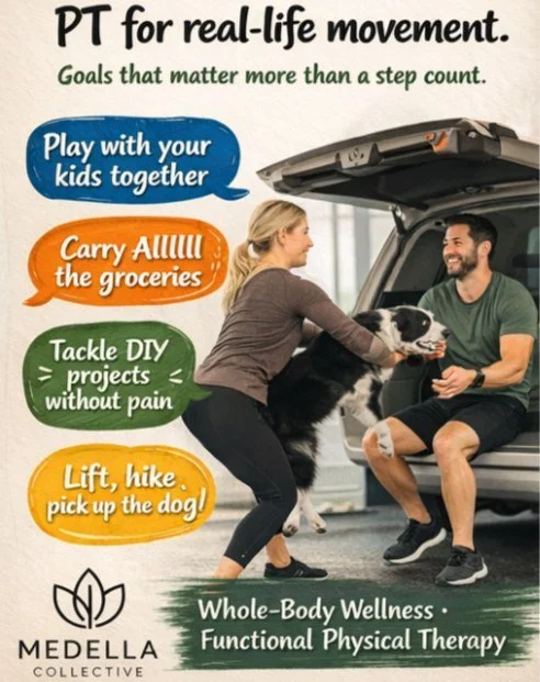 Real life doesn&rsquo;t happen in a gym.
It happens in driveways, kitchens, backyards, and weekends with the people you love.

At Medella Collective, physical therapy is about getting you back to what actually matters:
✔ playing with your kids
✔ carr