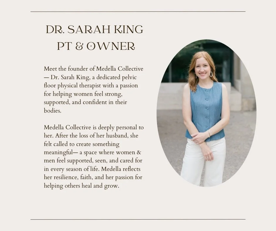 Meet the heart behind Medella Collective 🤍

We&rsquo;re honored to walk alongside you on your wellness journey.

#MedellaCollective #PhysicalTherapy #PelvicFloorPT #WellnessJourney #HealingAndGrowth