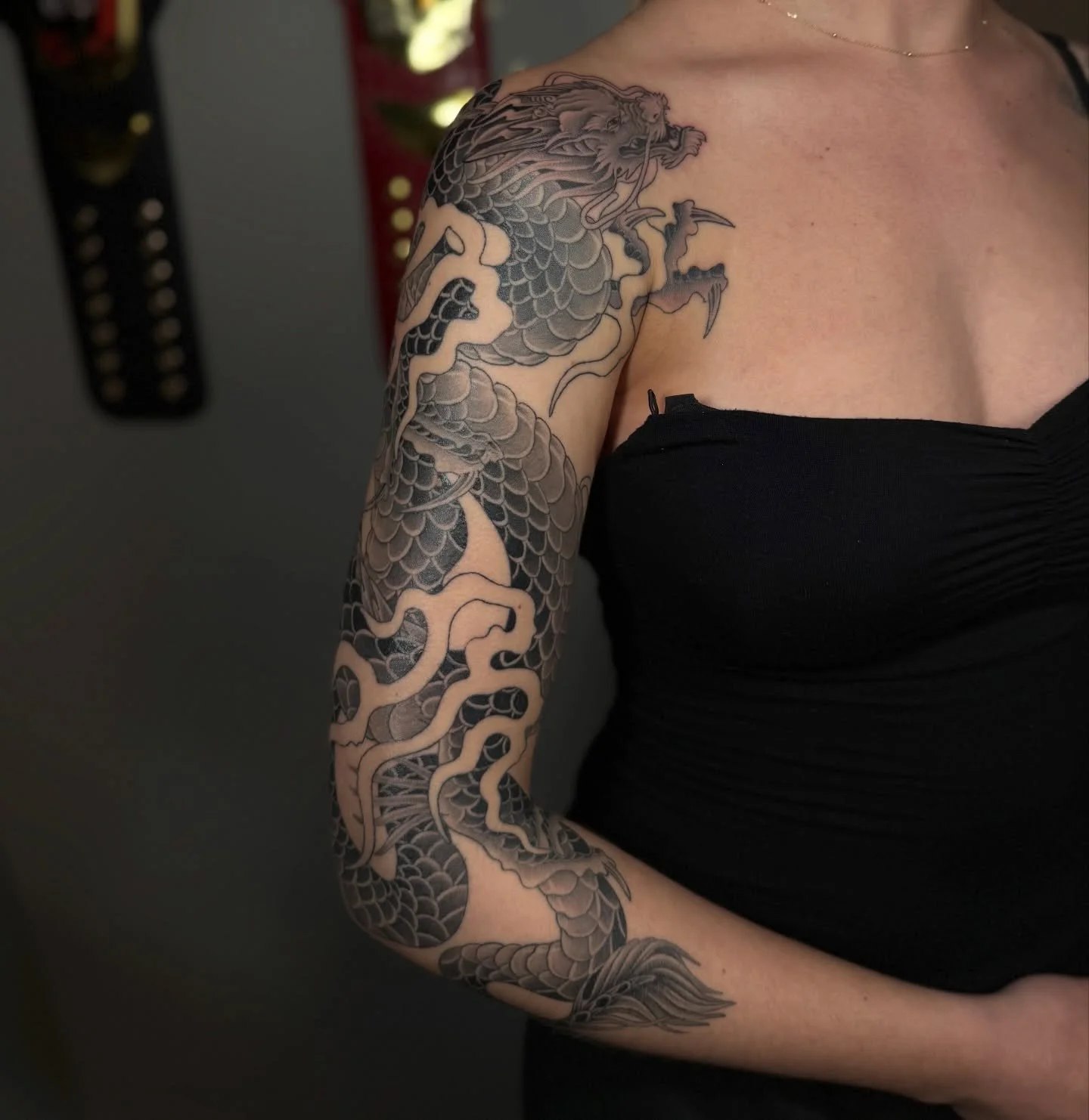 Dragon done by @khaiitattoo 🖤 
Booking dms/emails @79tattoo__ 
Walk-ins welcome! 
#tattoo #tattoos #tattooartists 
#ink #dmvtattooartist