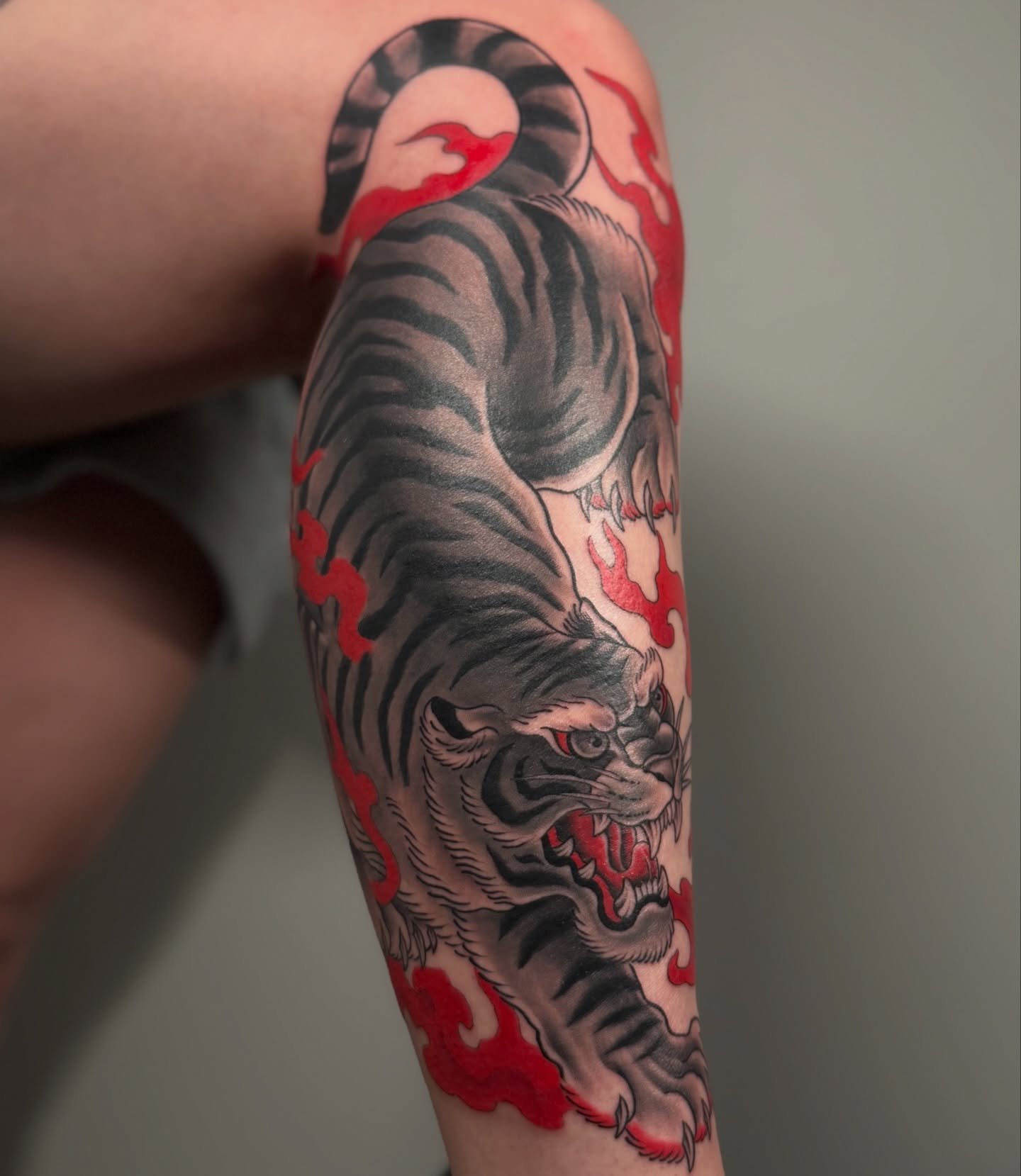 Tiger done by @khaiitattoo 
Thank you for your trust! 
Booking dms/emails @79tattoo__ 
Walk-ins ưelcome! 

#tattoo #japanesetattoo #irezumi 
#oriental #dmvtattooartist