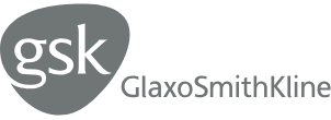 GlaxoSmithKline logo, featuring lowercase letters 'gsk' inside a gray circle with the company's name to the right.