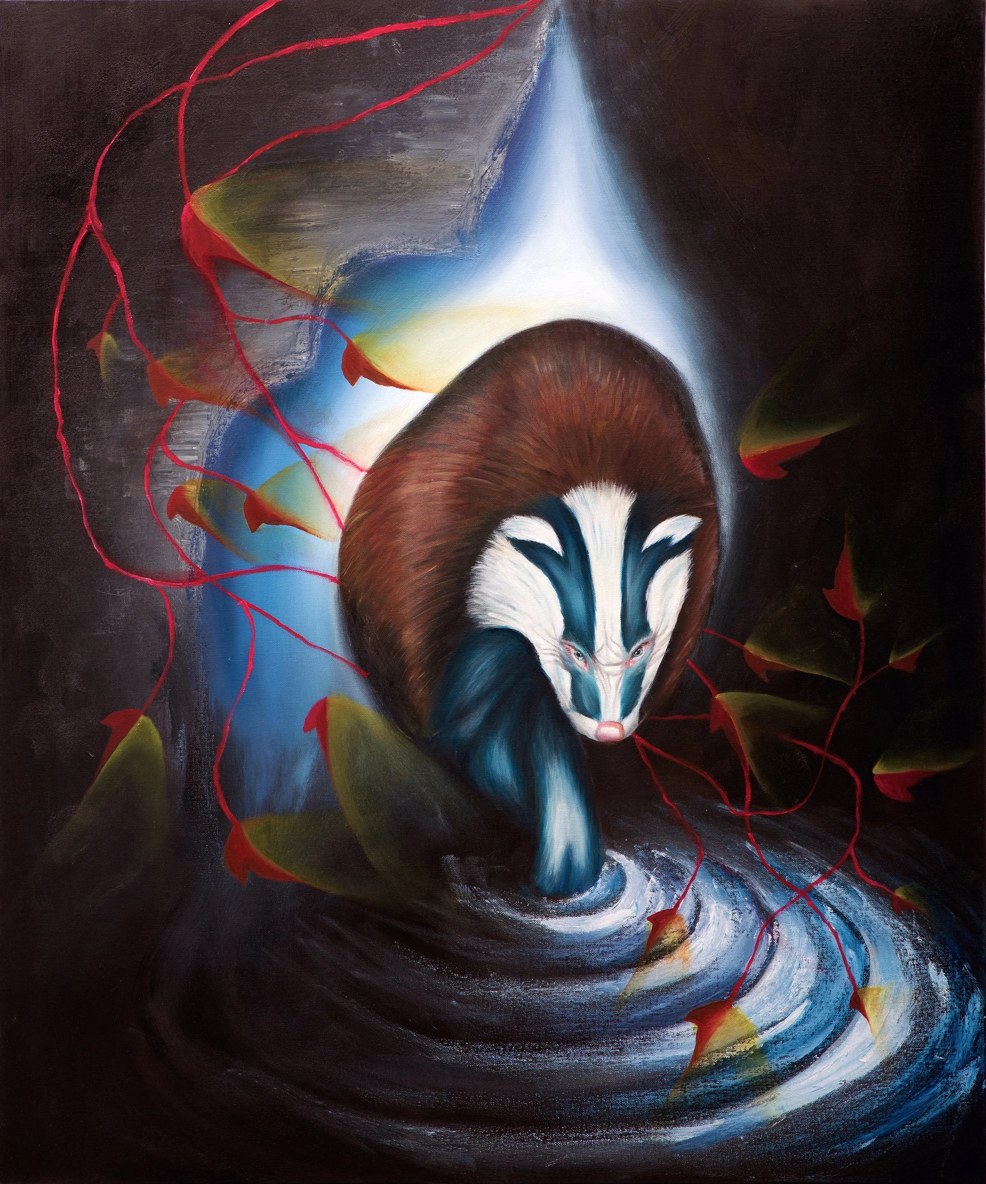 Demon Badger, Oil on Canvas