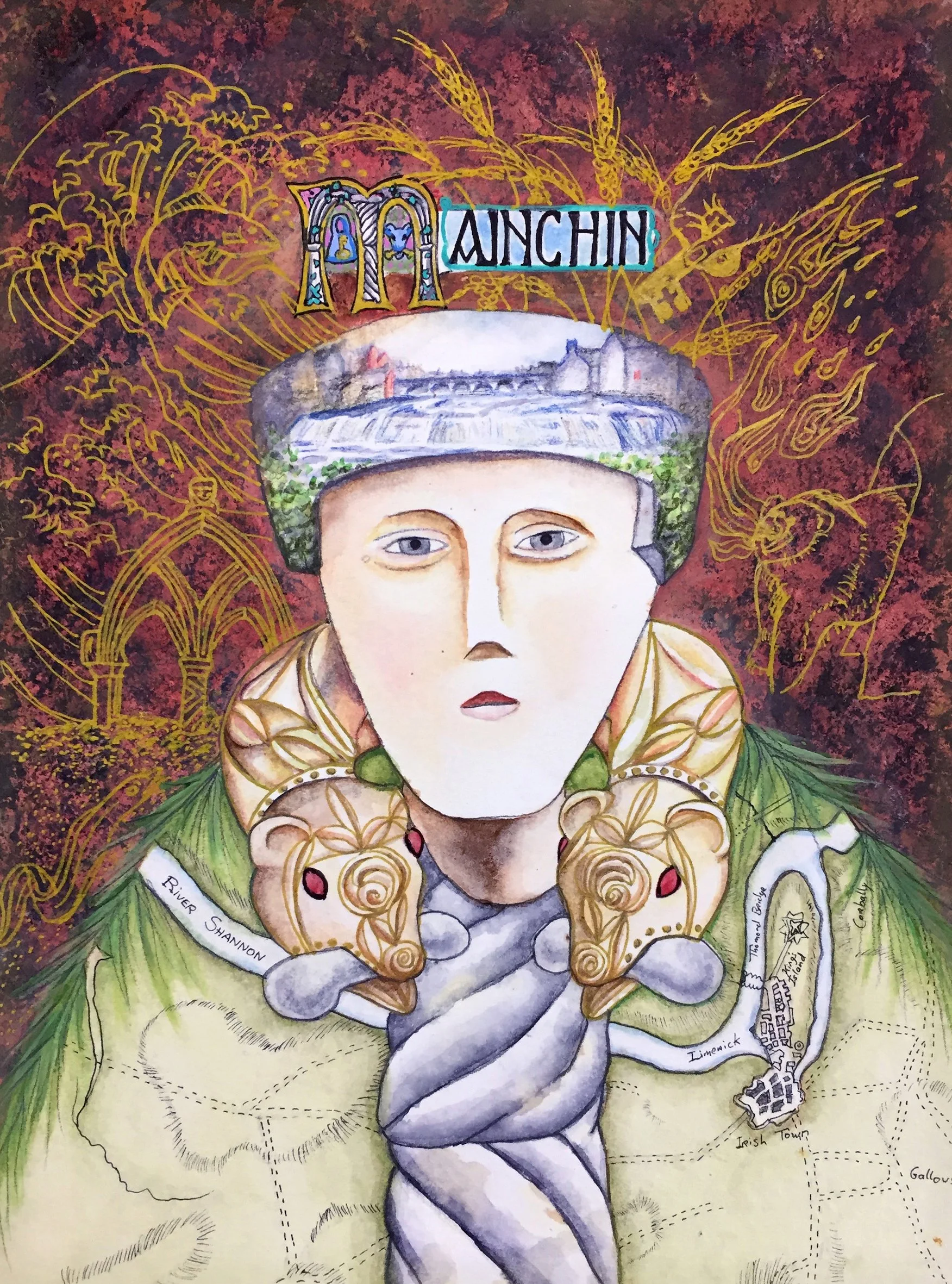 St. Manaheen, Watercolour on Paper, Sold