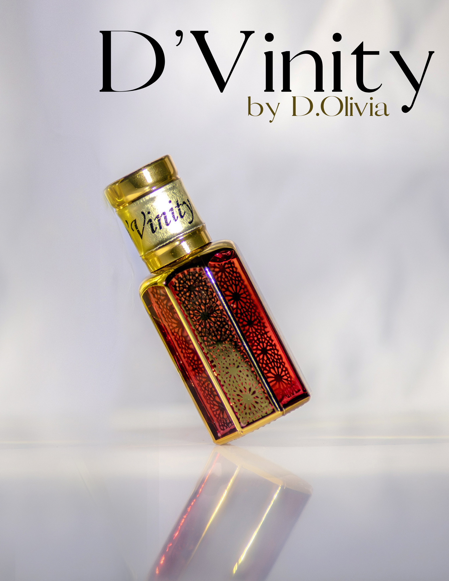 D'Vinity by D.Olivia .45-ounce Dark Rose & Metallic Gold roll-on bottle.png
