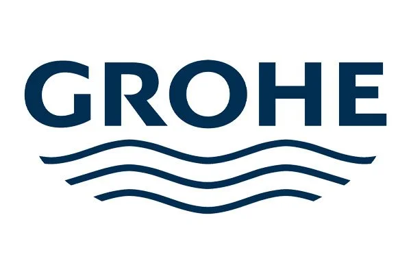 GROHE logo with stylized water waves underneath