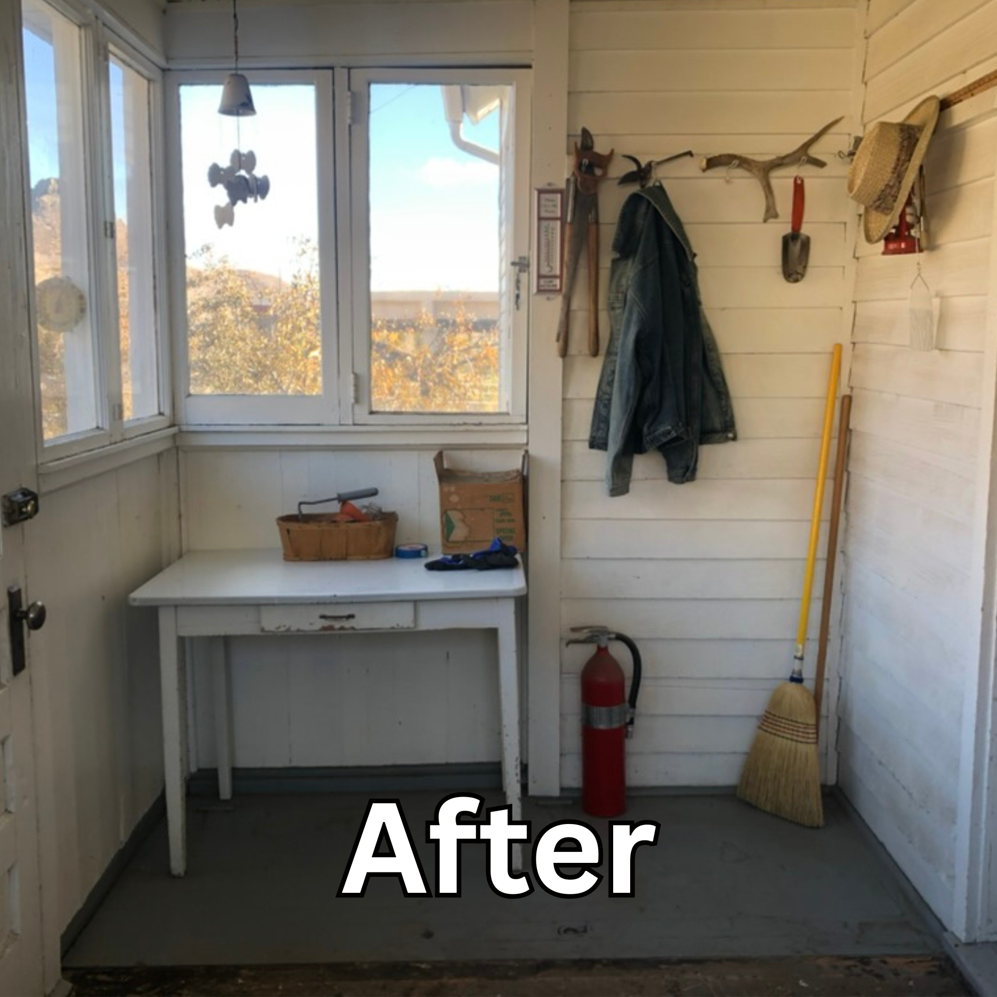 Organized mud room after