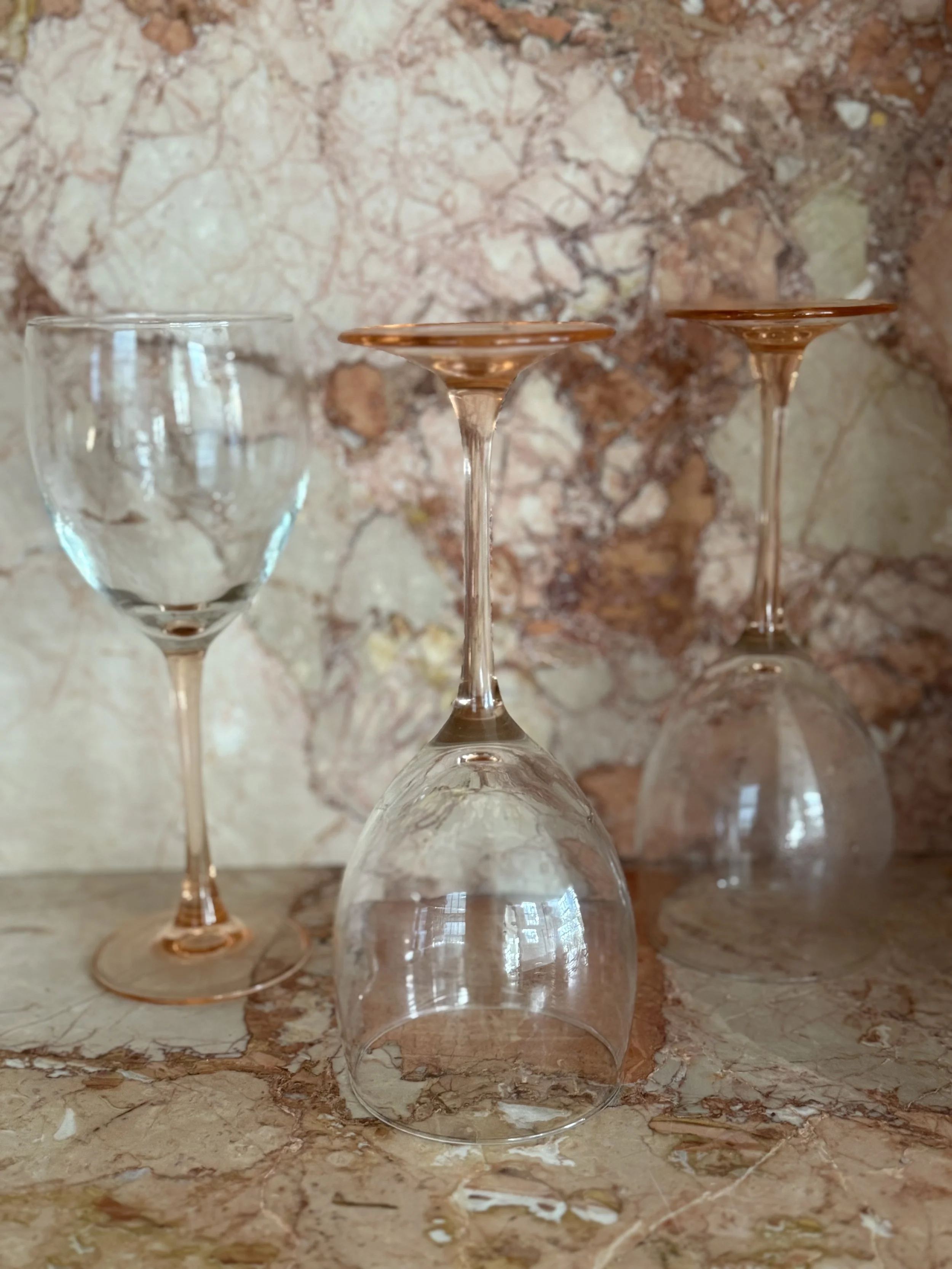 Rosey wine glasses / set of 2