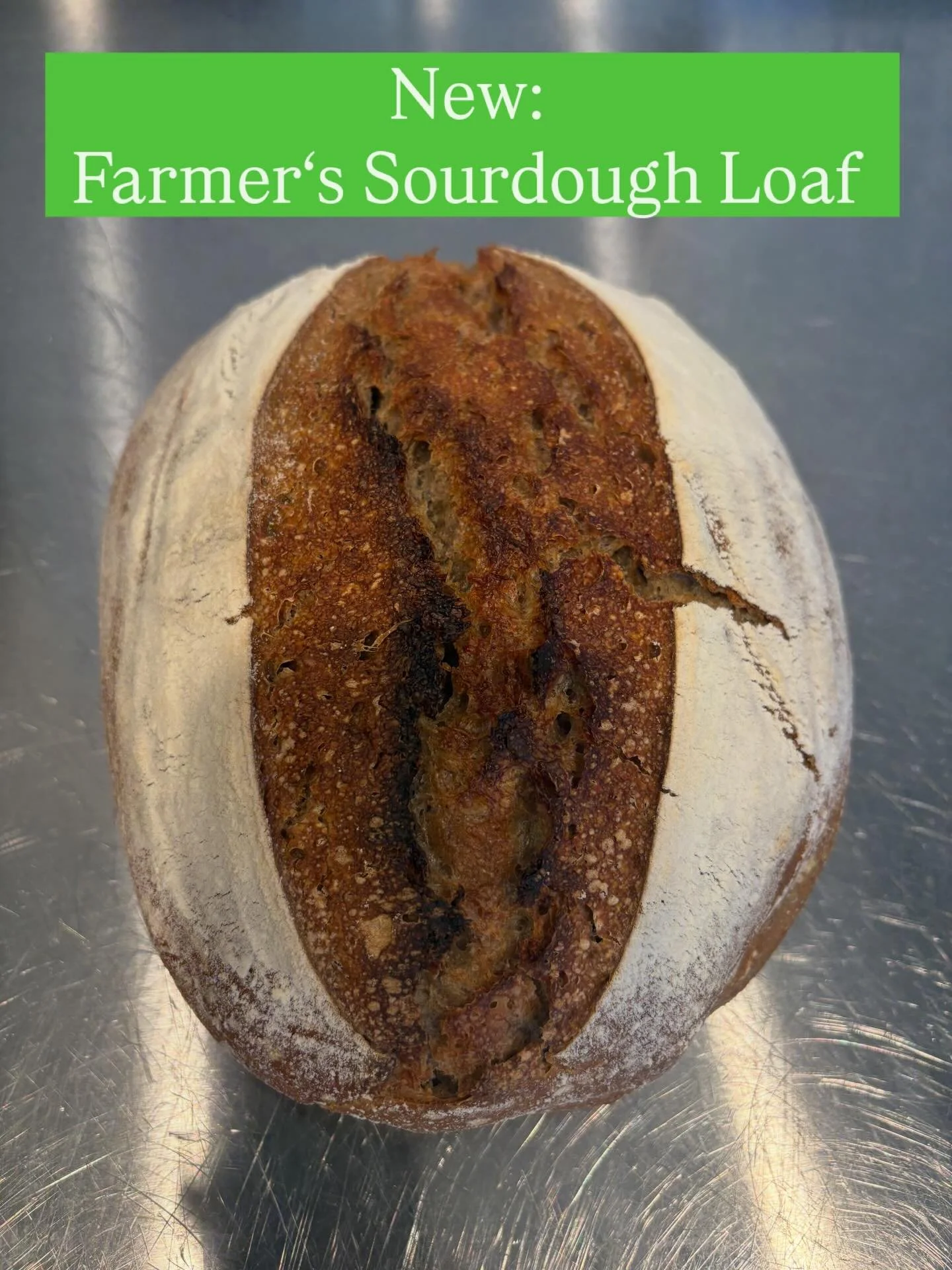 New in my home bakery: a wholesome Farmer&rsquo;s Sourdough Loaf made with 40% whole rye flour.
Farmer&rsquo;s bread is one of the most popular breads in Germany: hearty, flavorful, and naturally fermented. Come by Eader Playground this afternoon to 