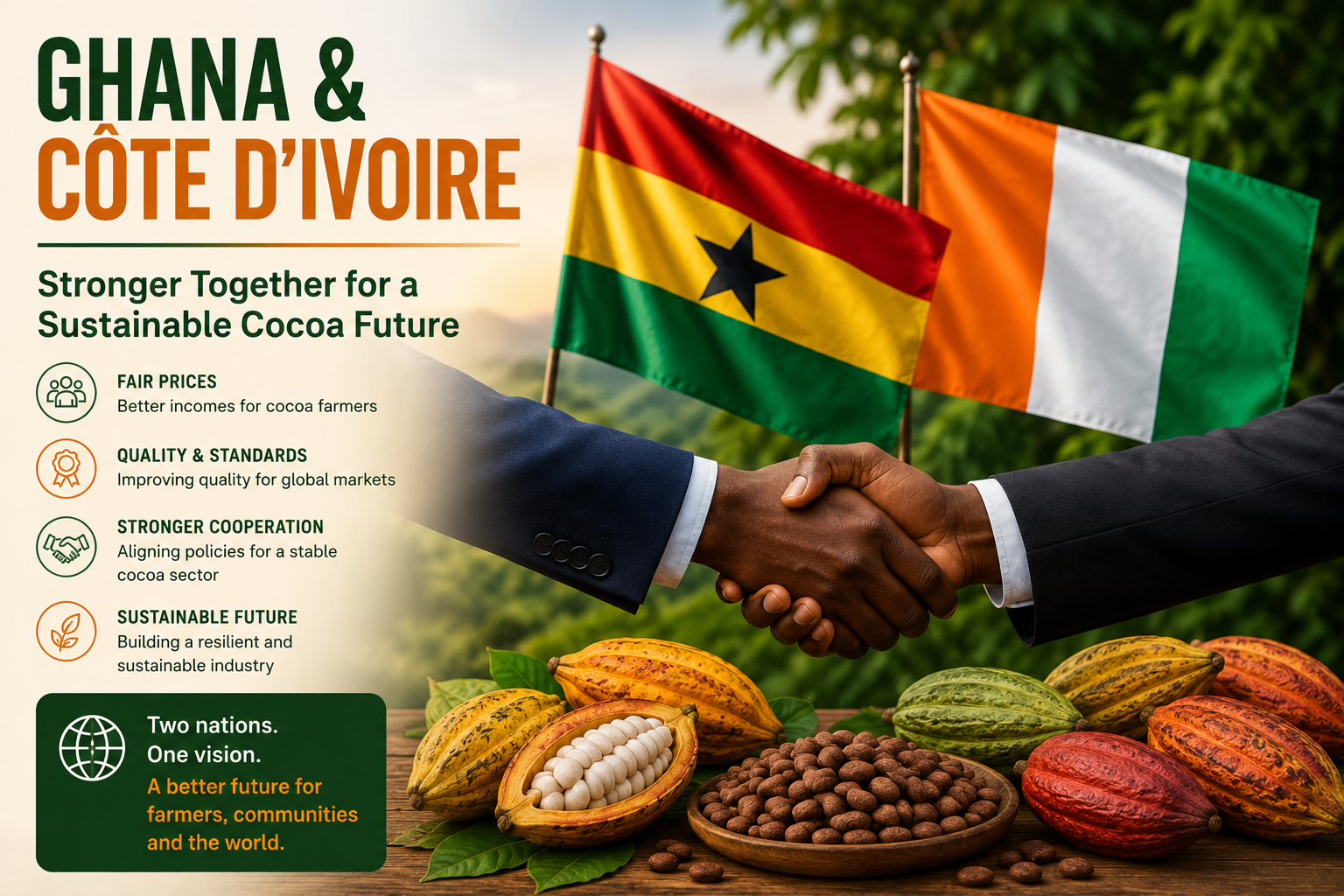 Ghana and Cote D'Ivoire, Stronger together for a sustainable Cocoa